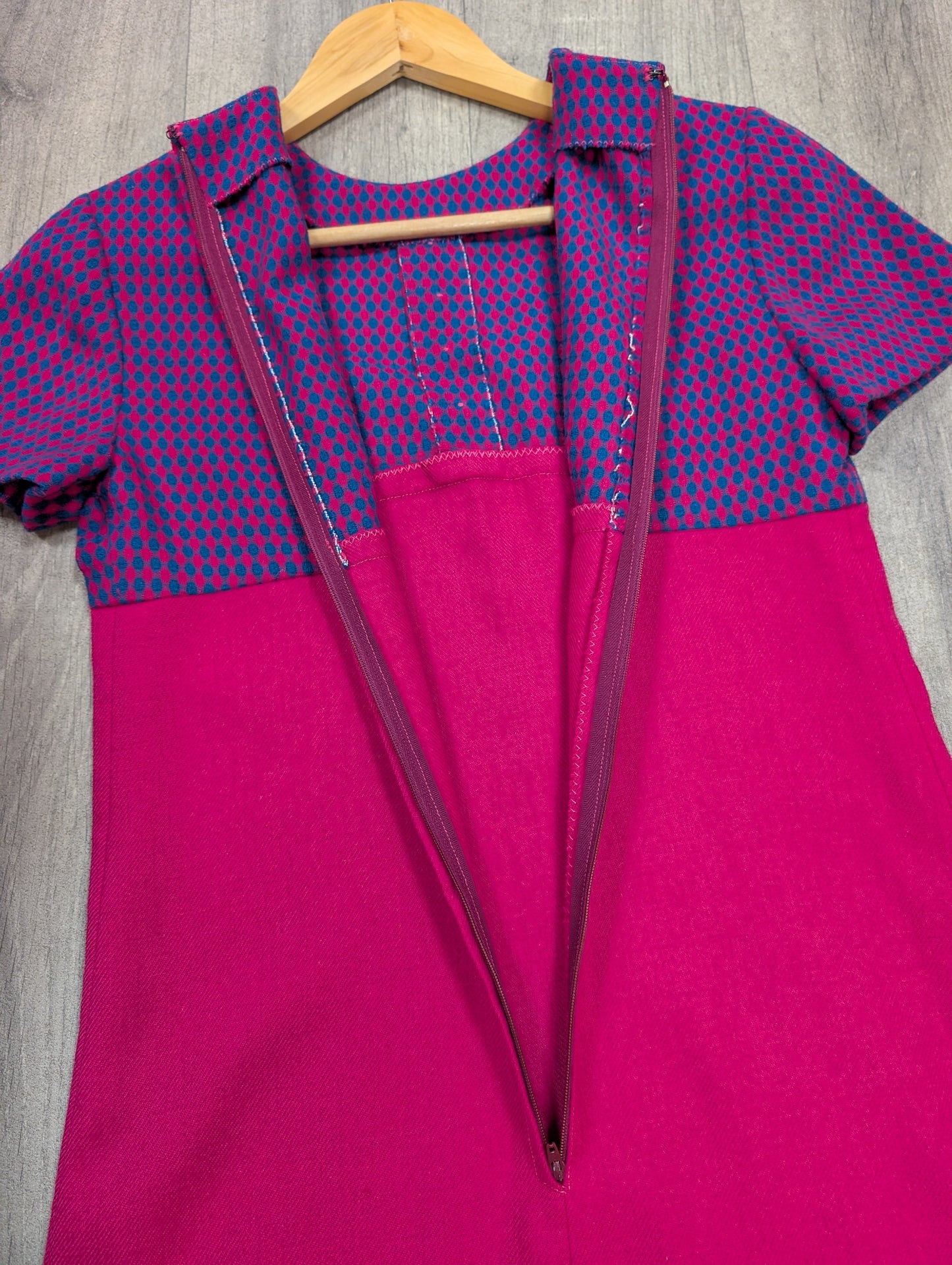 1960s pink wool mini dress - XS/S/6/8