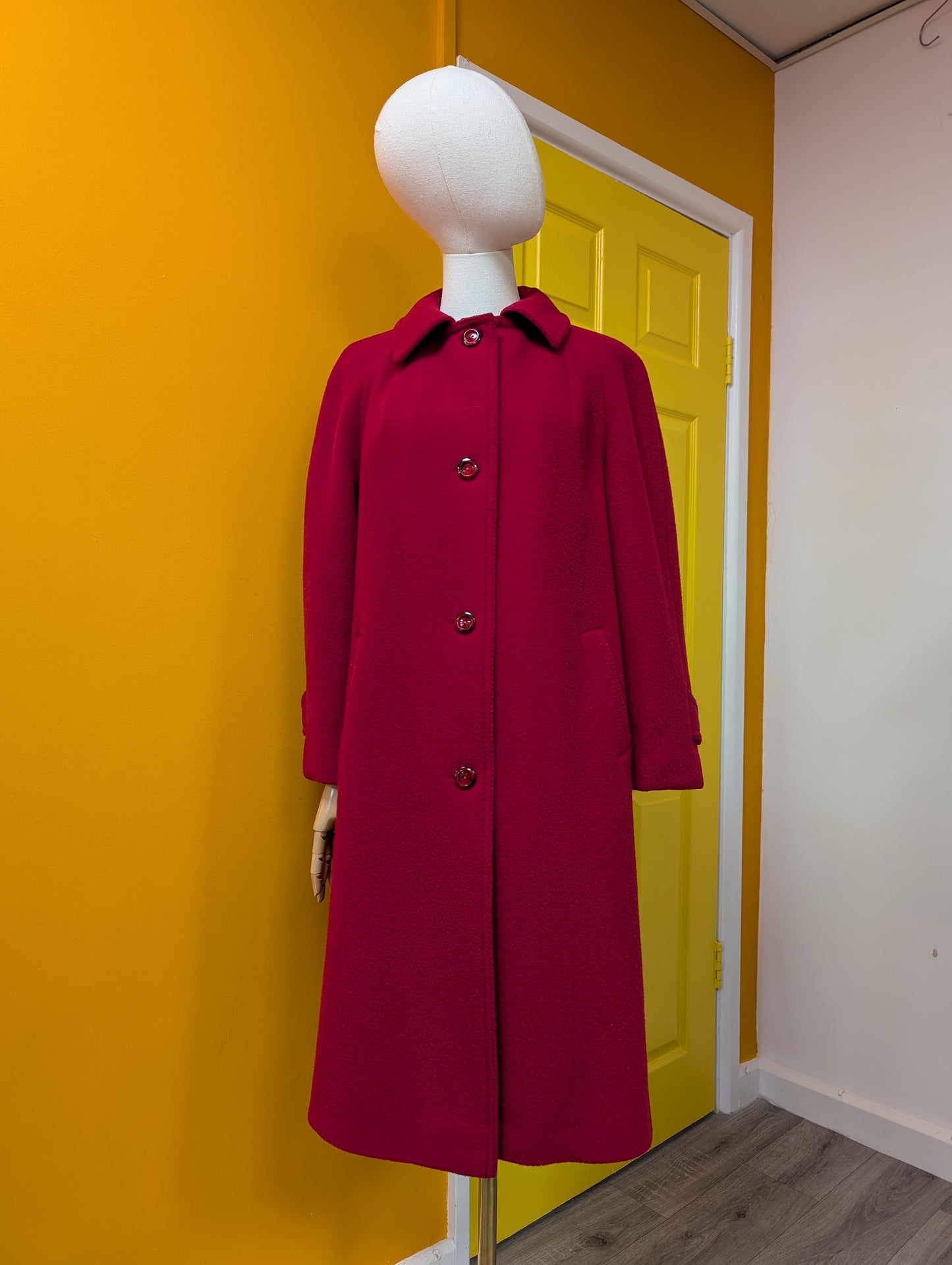 1980s red wool coat  - M