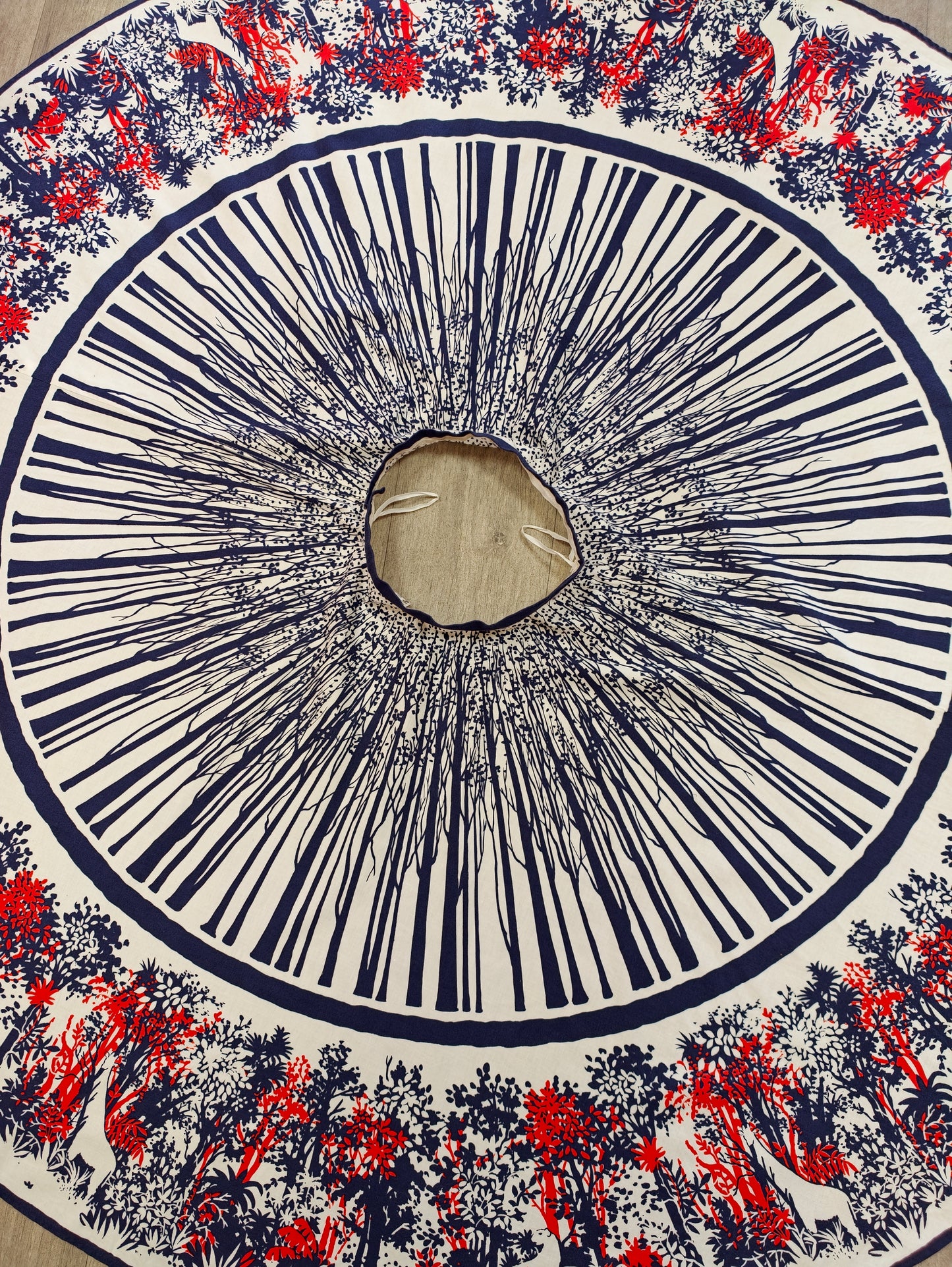 1980s novelty print full circle cotton skirt - 24" waist