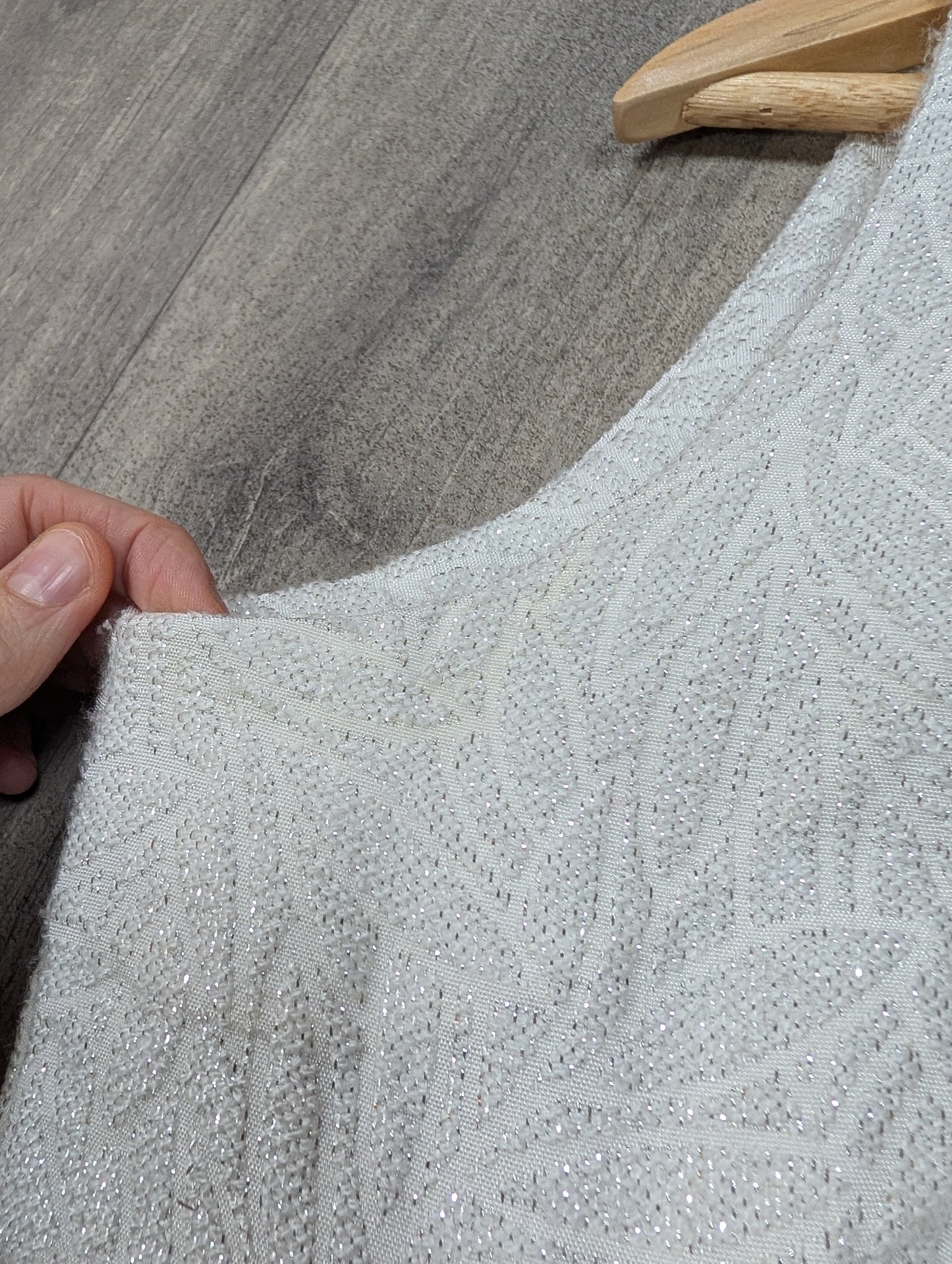 1960s white/silver party dress - M/14