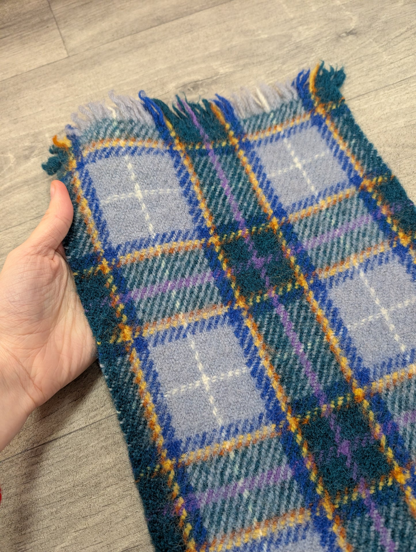 Manx tartan wool & mohair scarf