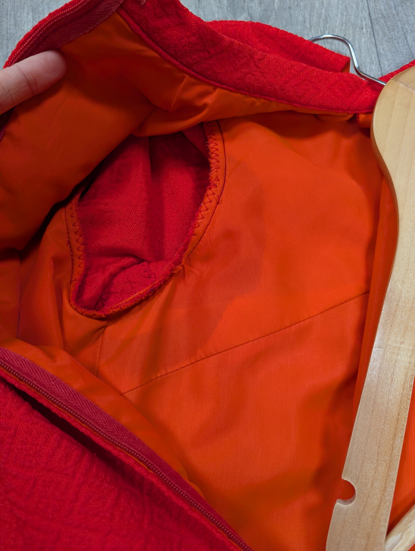 Red crimplene dress - L/16