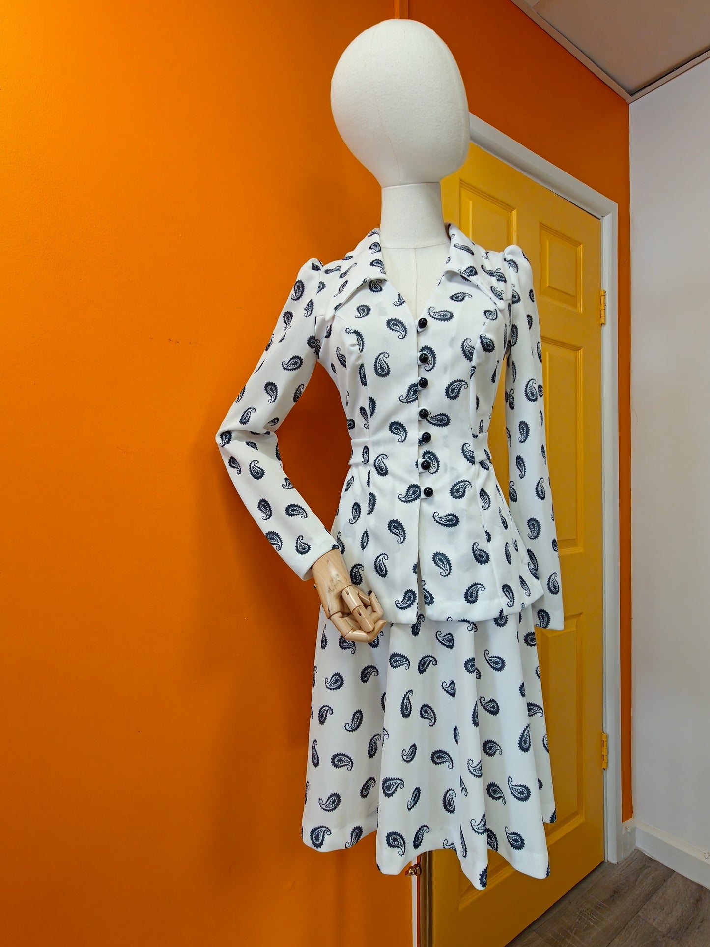 1970s paisley top and skirt - XS