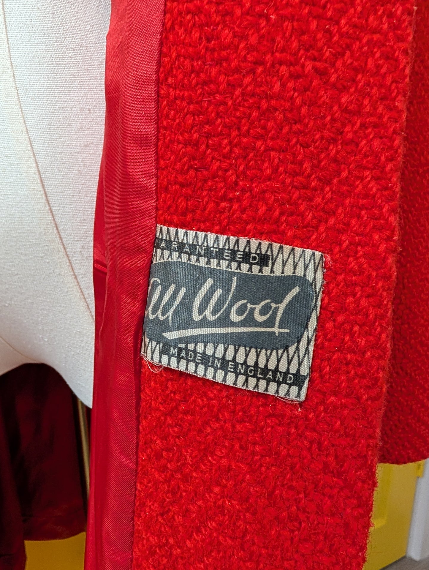 1960s Lee Mason red wool coat - S