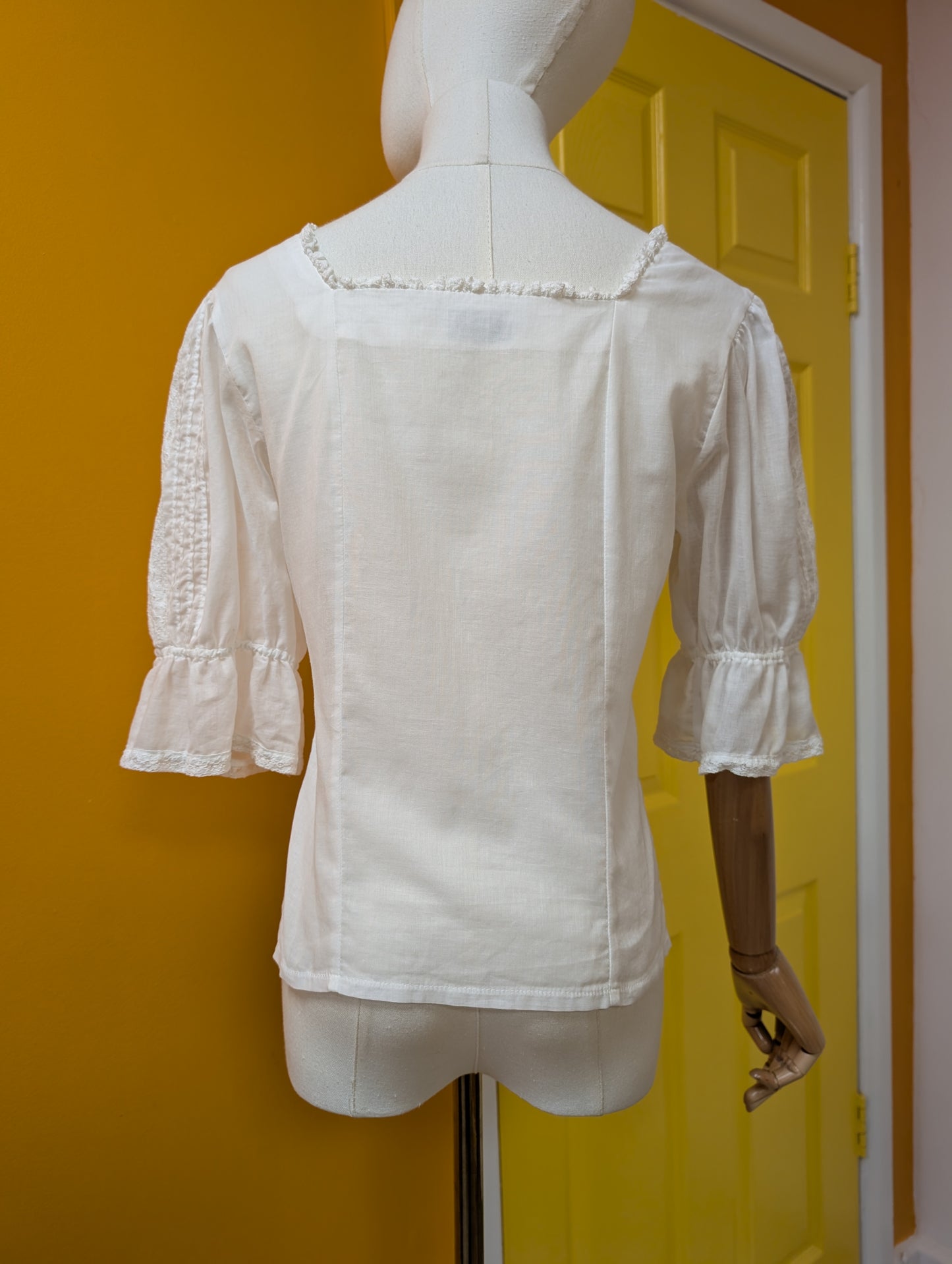 80s/90s Laura Ashley white blouse - XS/S