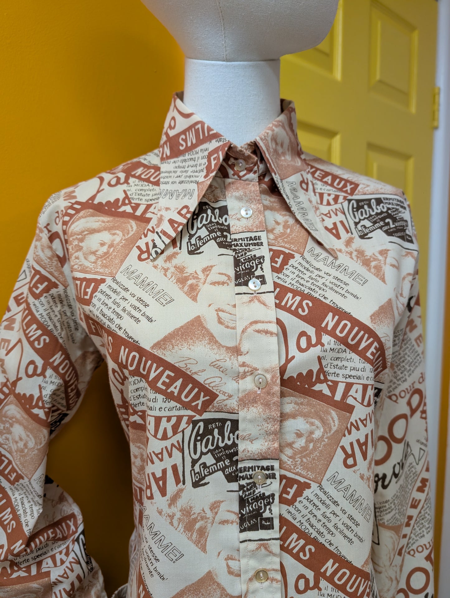 1970s Lisa Jane novelty movie print shirt - M/L