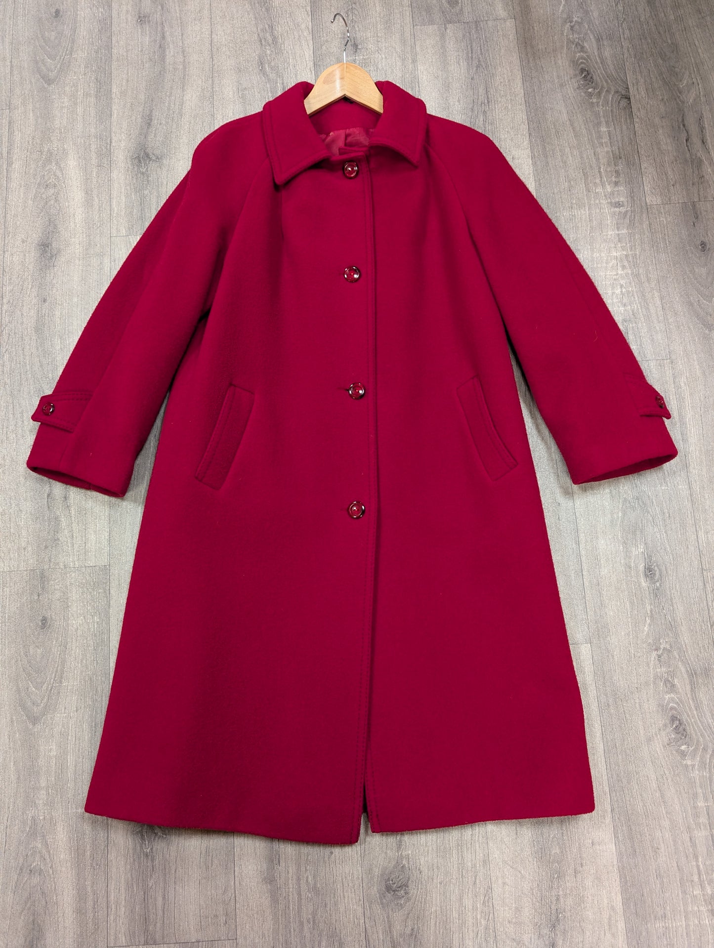 1980s red wool coat  - M