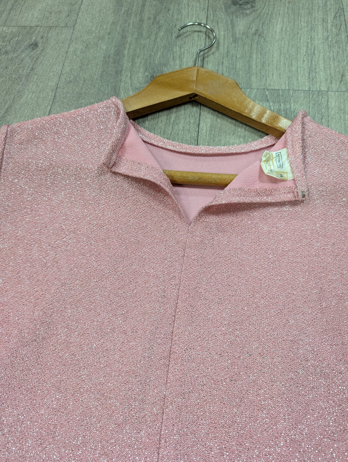 1960s Keynote pink/silver lurex top - M