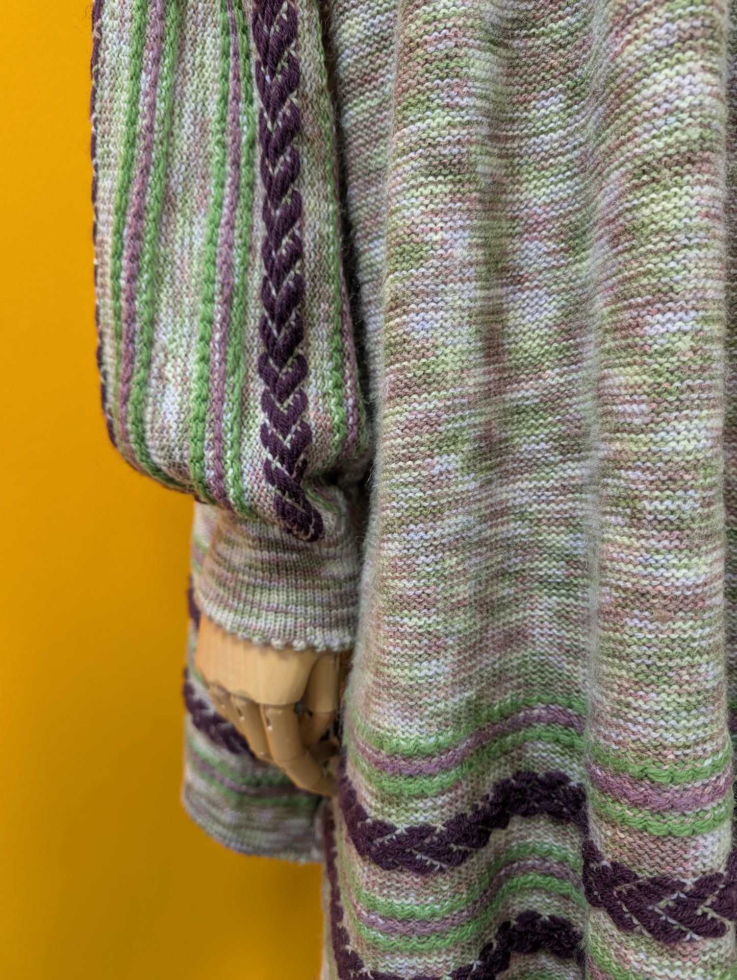 1970s Annie Cossins hand loomed wool blend cardigan