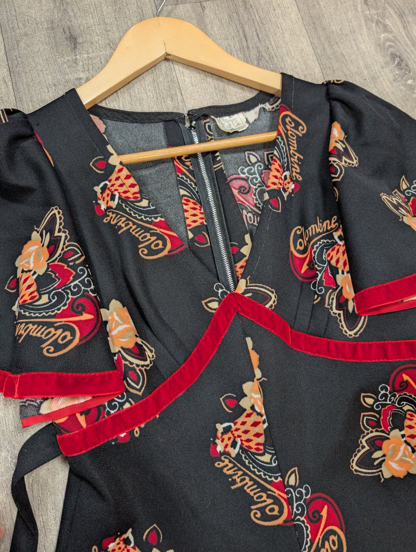 1970s Columbine novelty print maxi dress - S/8/10