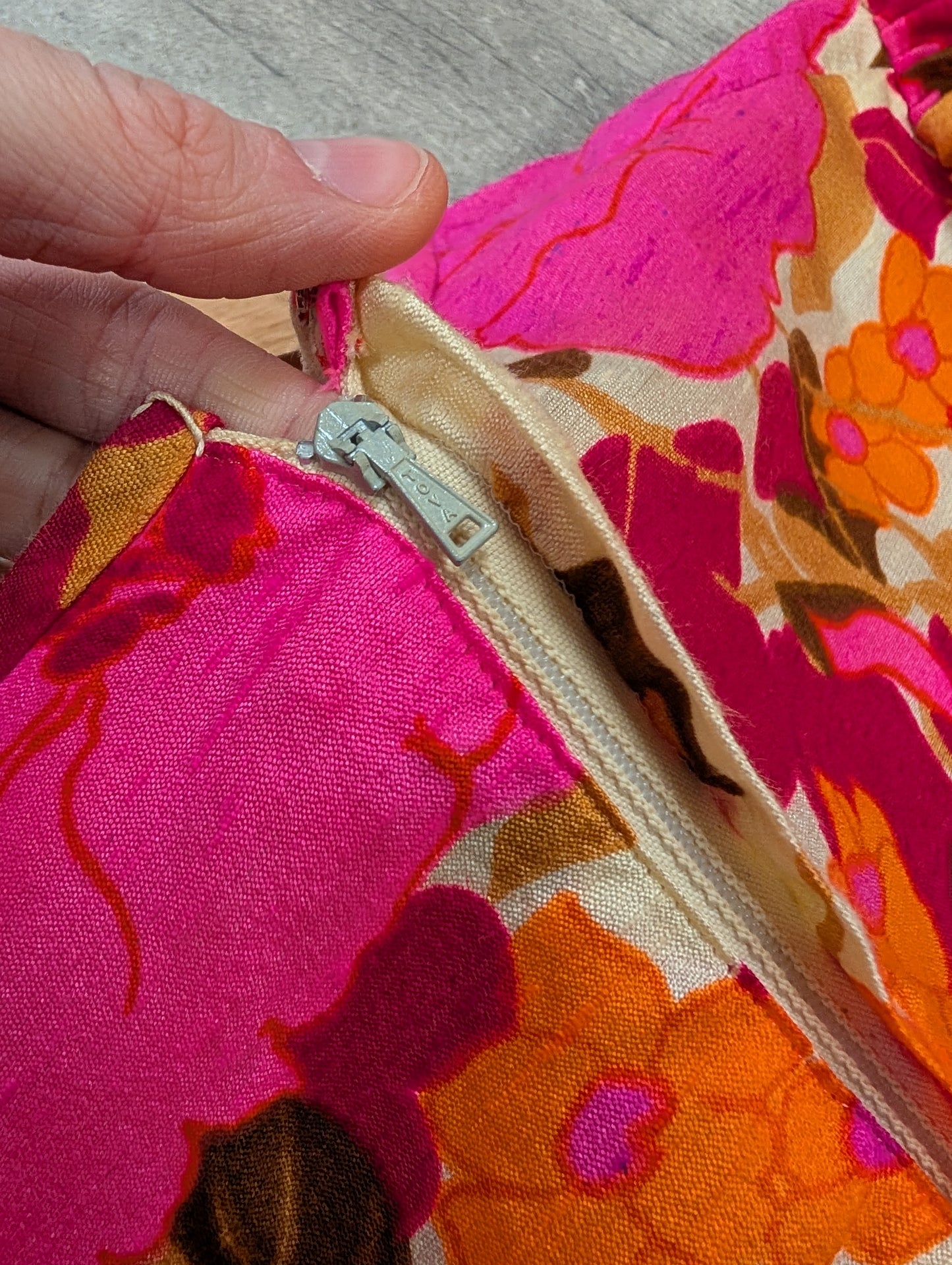 60s/70s psychedelic maxi dress - M/12/14