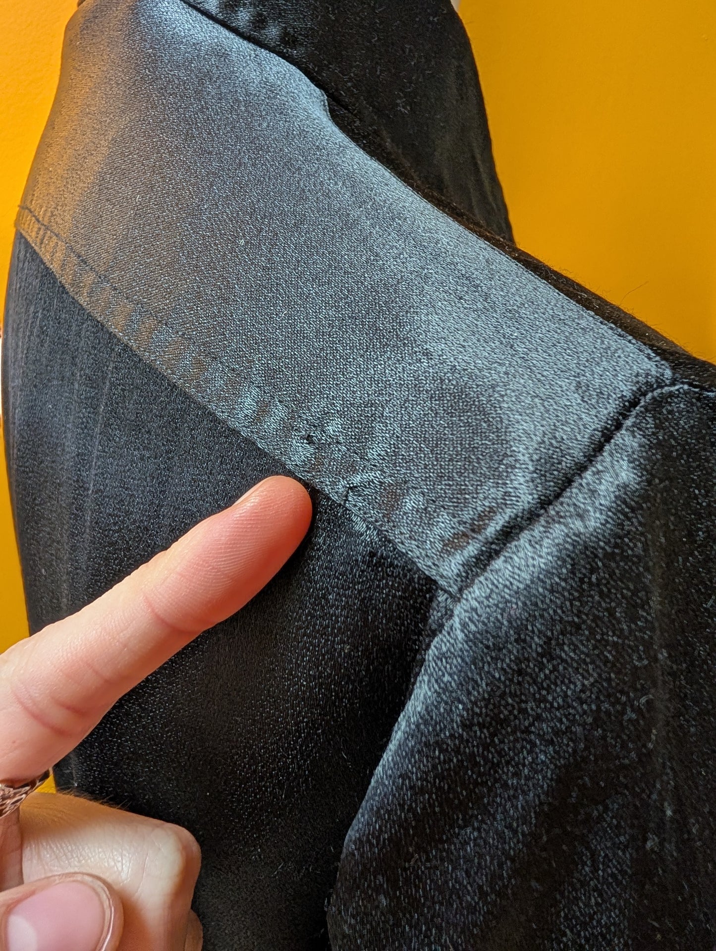 60s/70s Ben Sherman black satin shirt - S