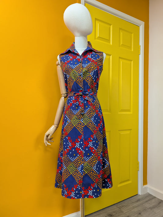 1970s English Lady cotton dress - S/8