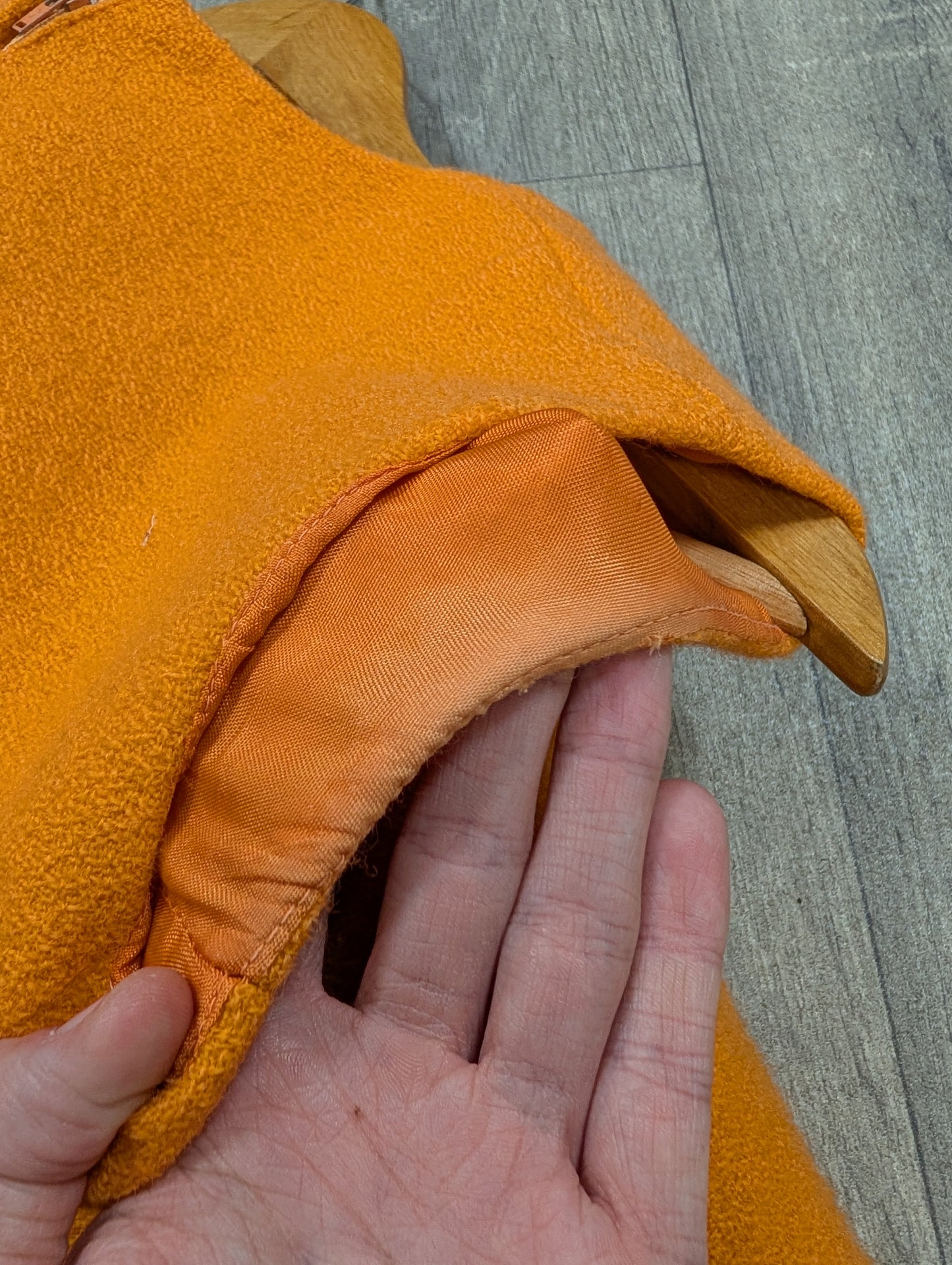 1960s Aubrey Segal orange boucle wool dress & coat - S/8/10