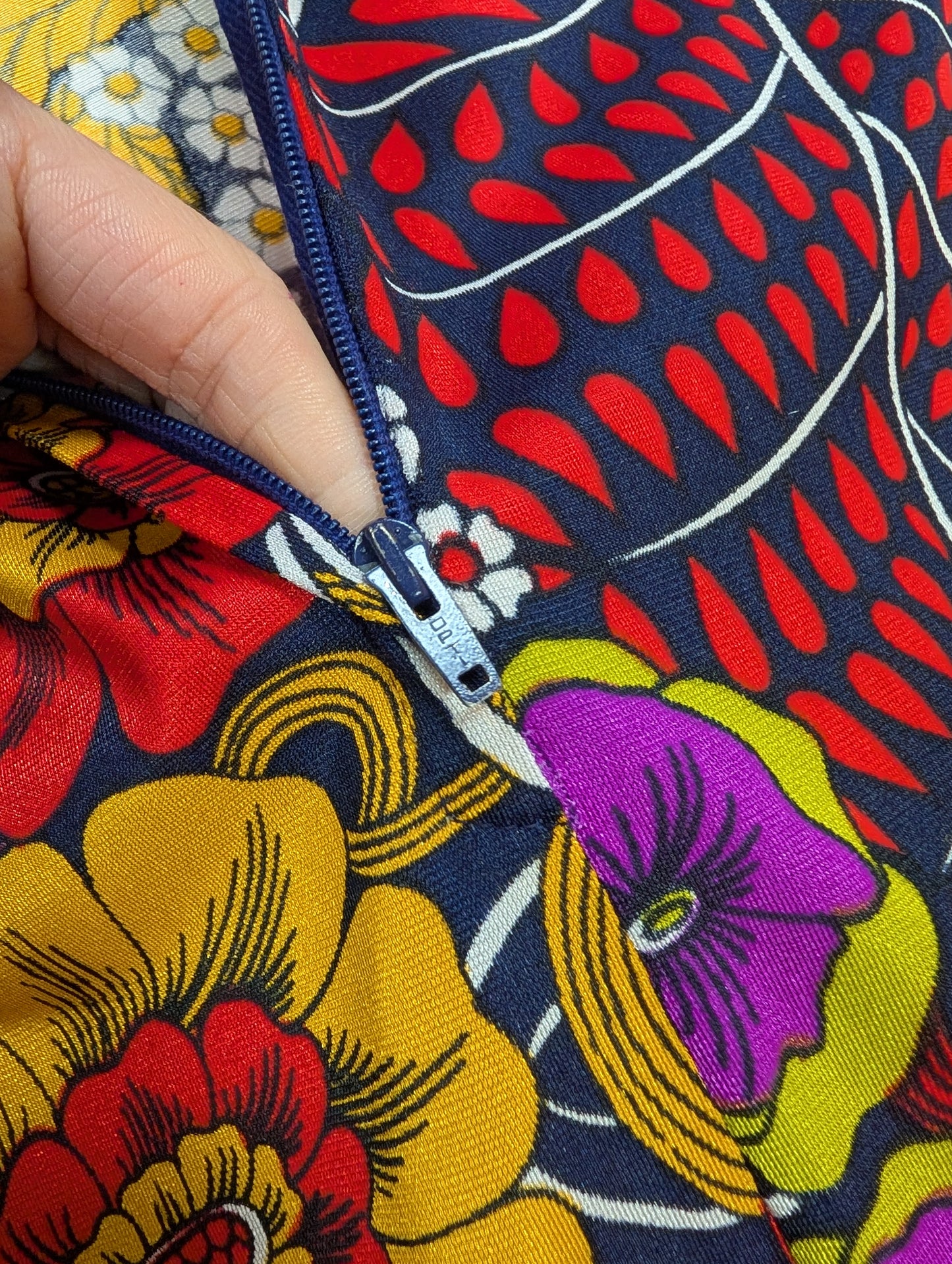 60s/70s psychedelic maxi dress - M/12/14