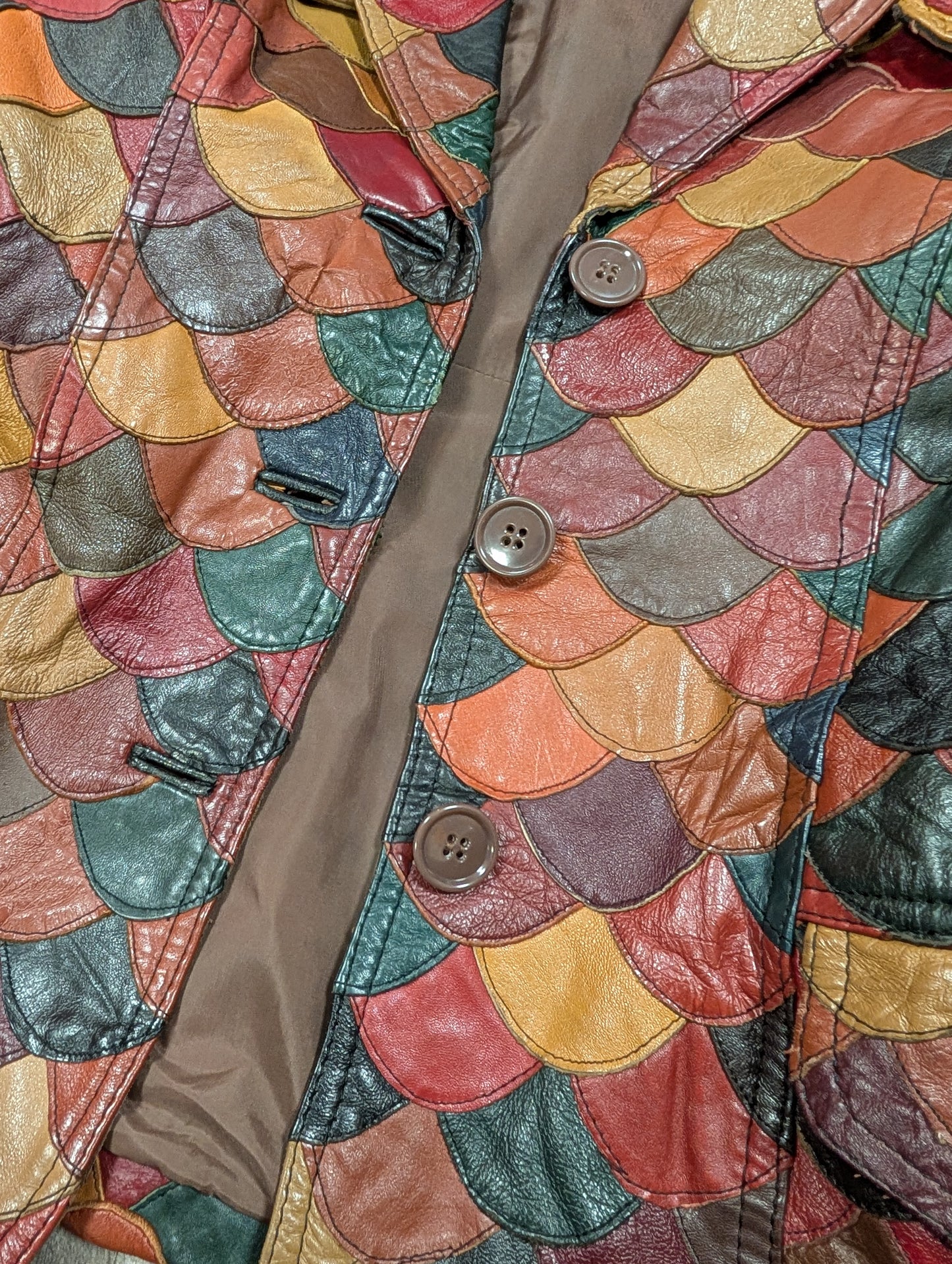 Epic 1970s fish scale leather jacket