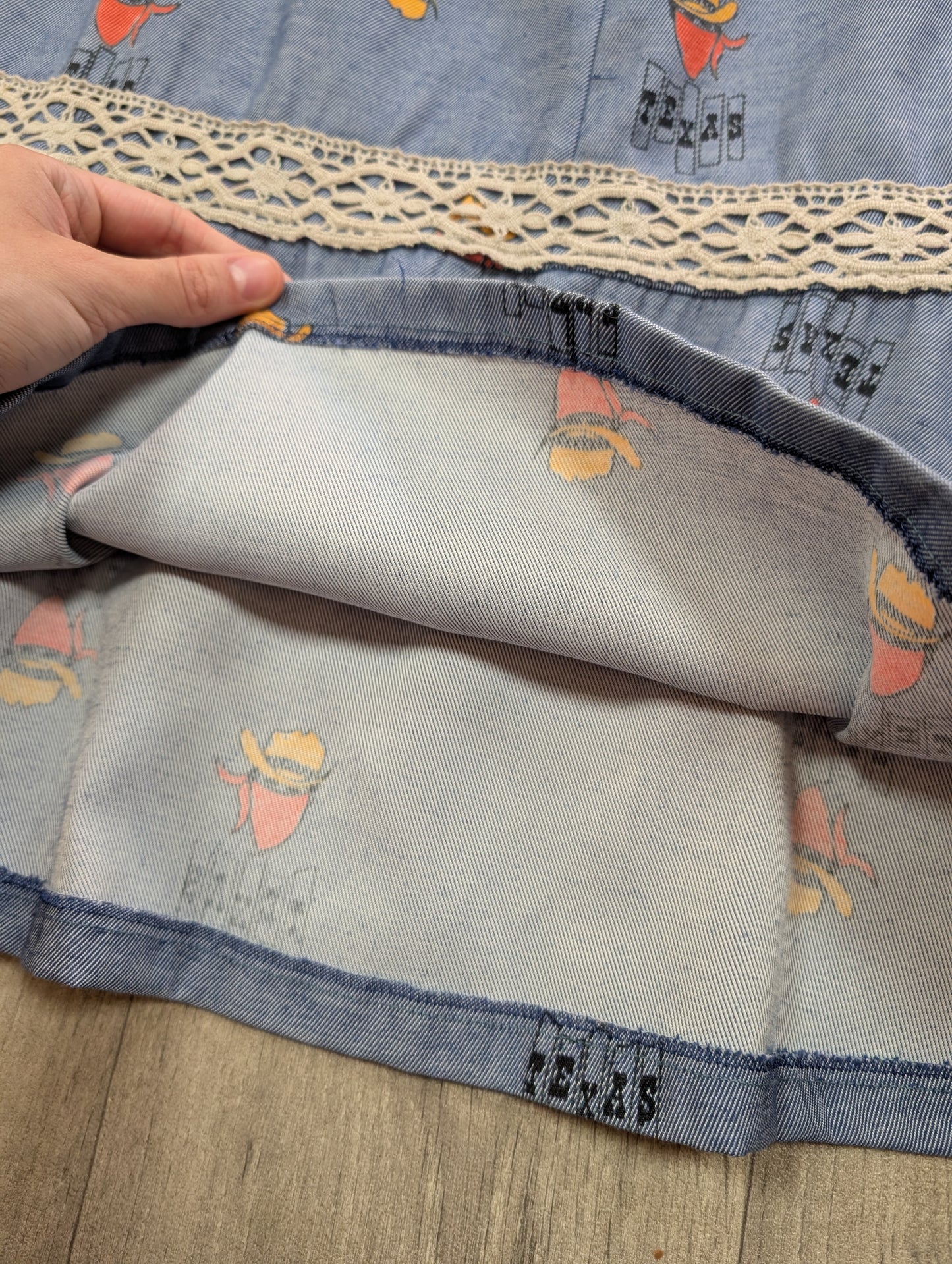 1970s Texas novelty print western skirt - 27" waist