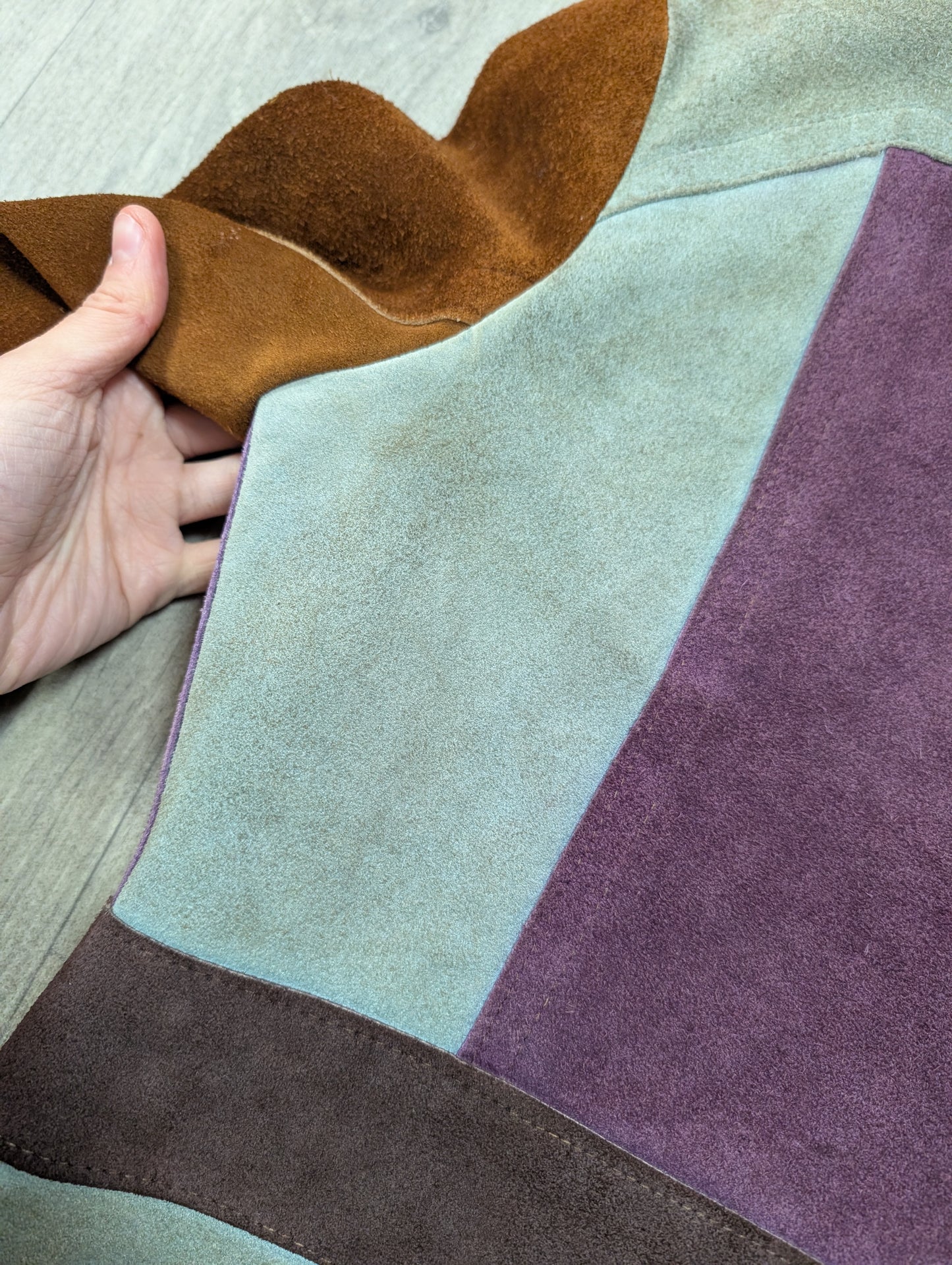 Epic 1970s colour block suede jacket - S/8