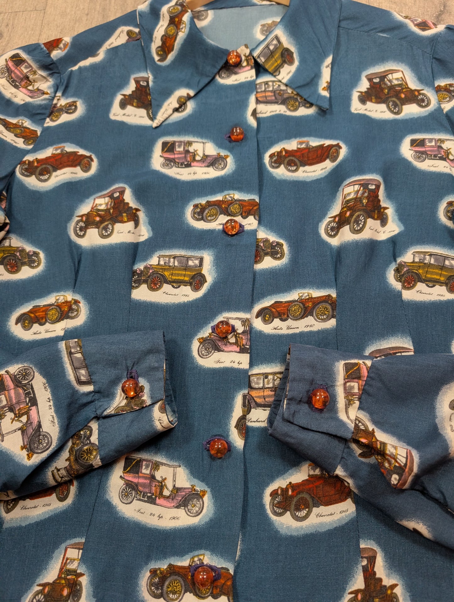 1970s novelty car print shirt - M/12
