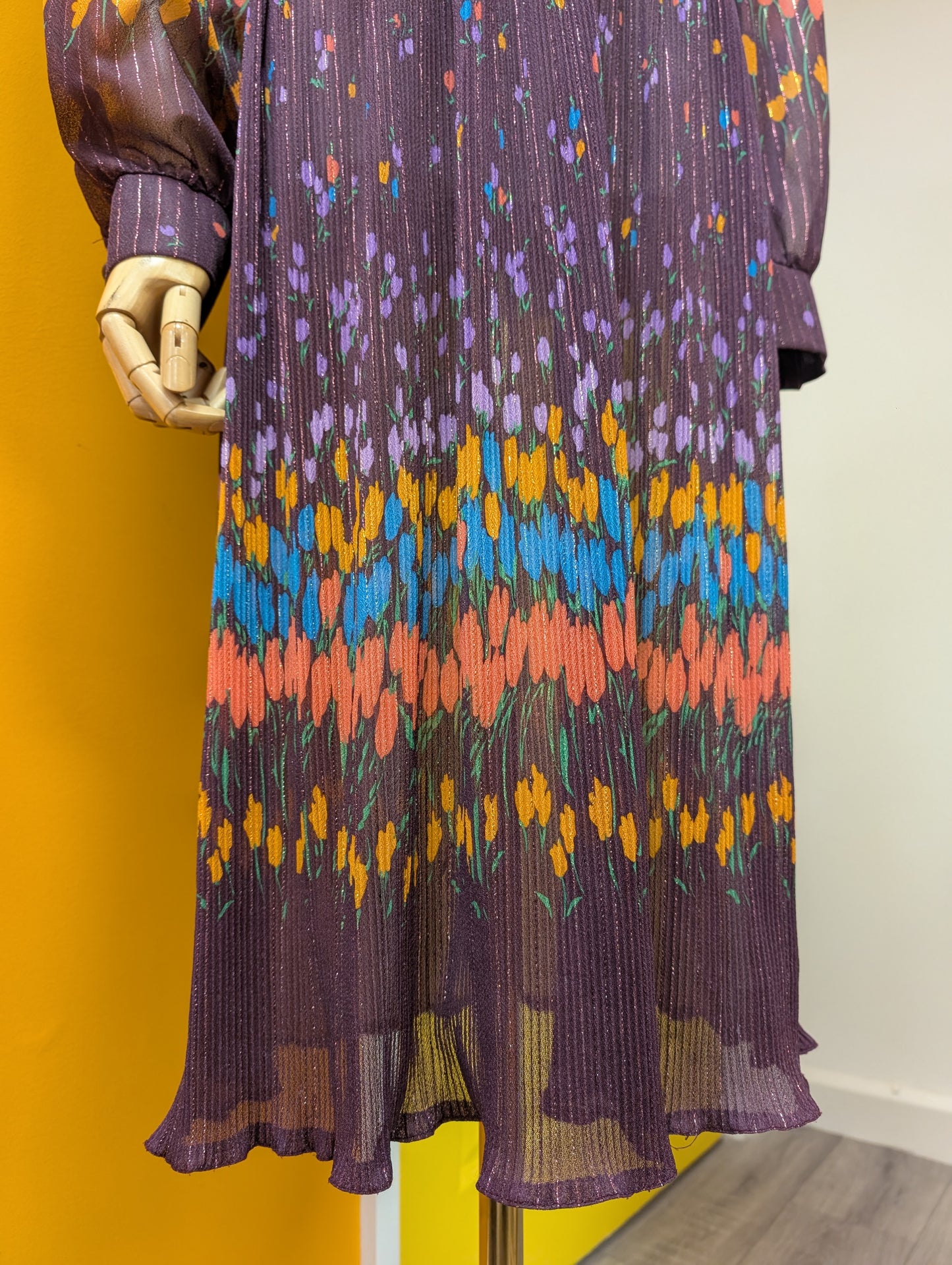 Late 1970s sparkly tulip sheer dress - S/M