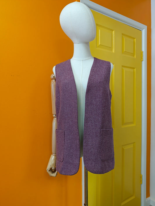 70s/80s purple Scottish wool waistcoat - M