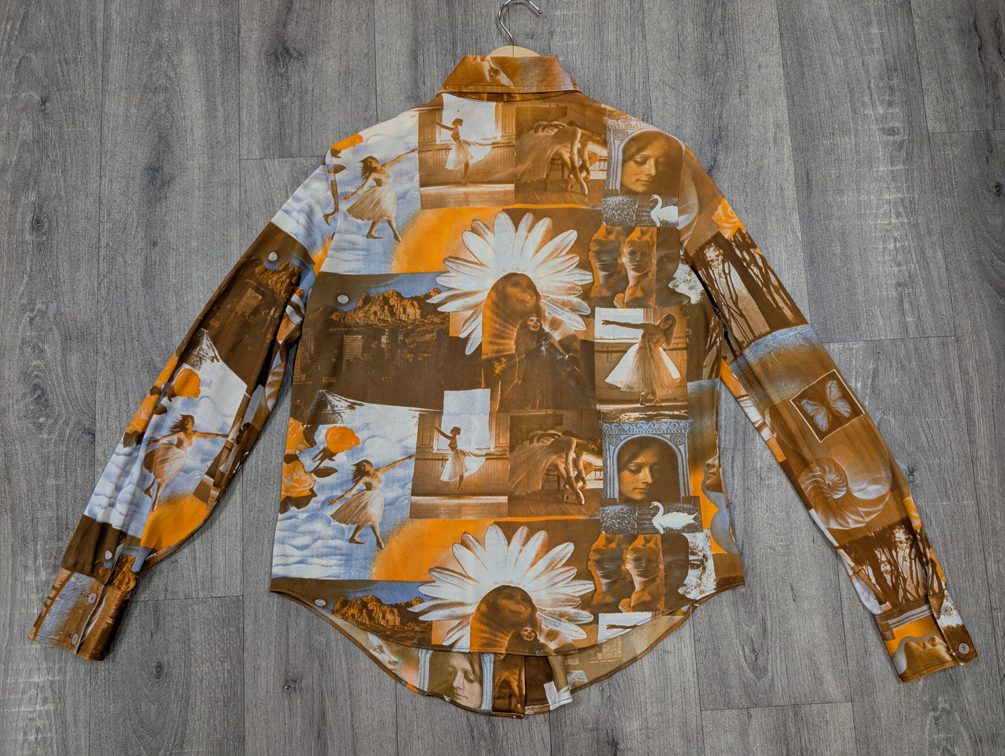 1970s Lane Bryant tall shop novelty photo print shirt - L