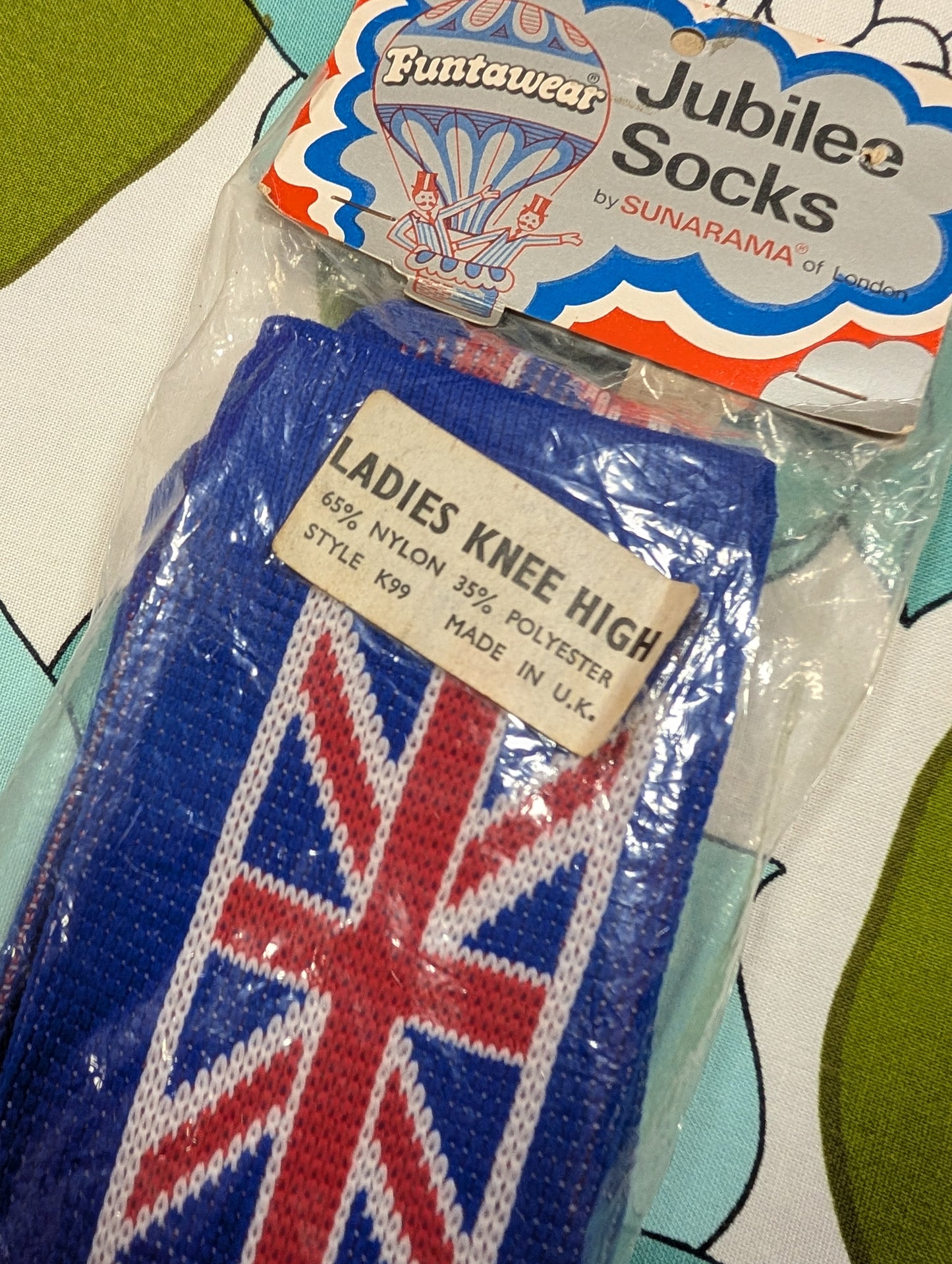 Deadstock 1970s silver jubilee socks