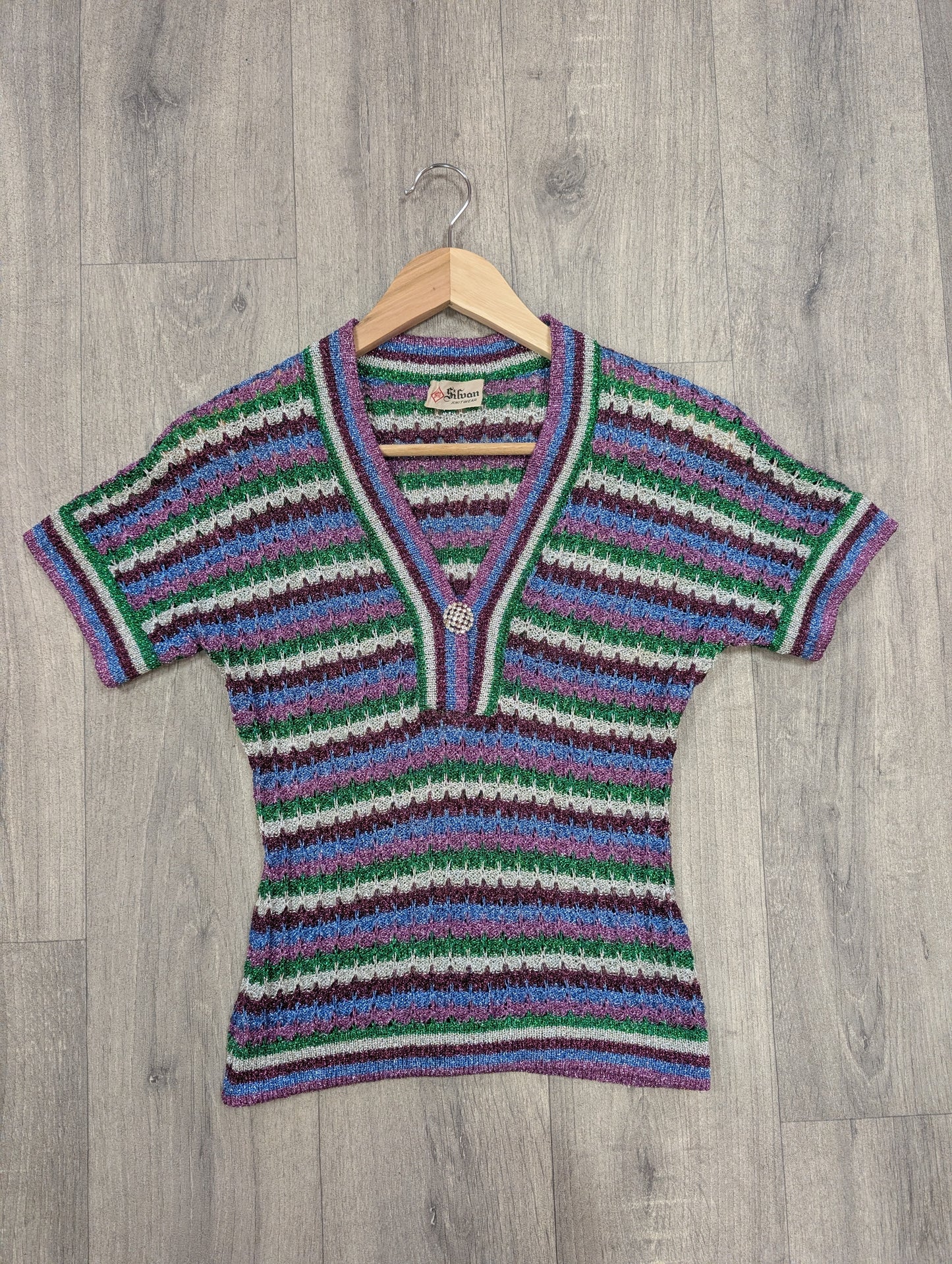 1970s lurex knit top - XS/S