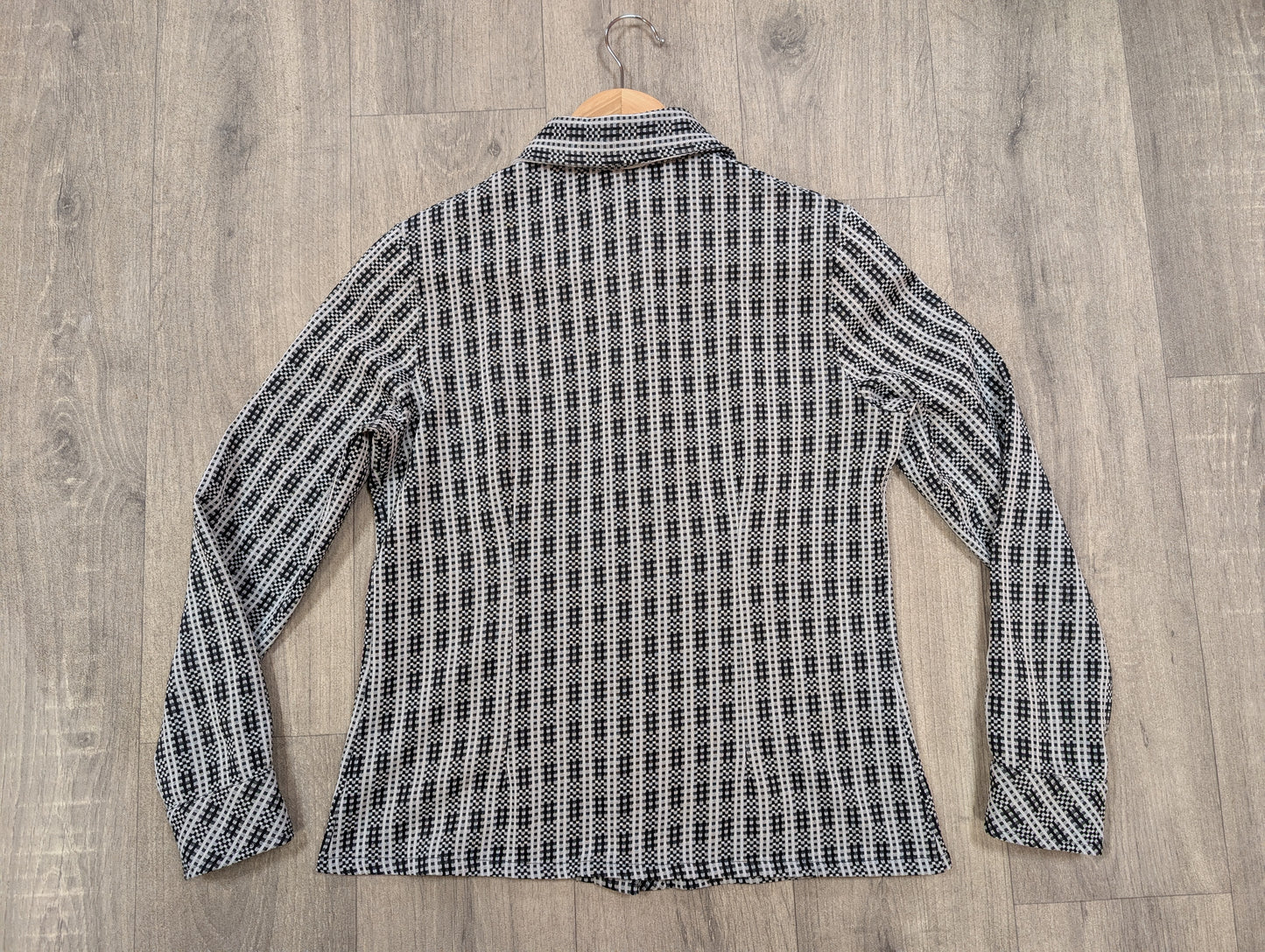 1970s St Michael crimplene dagger collar shirt - S