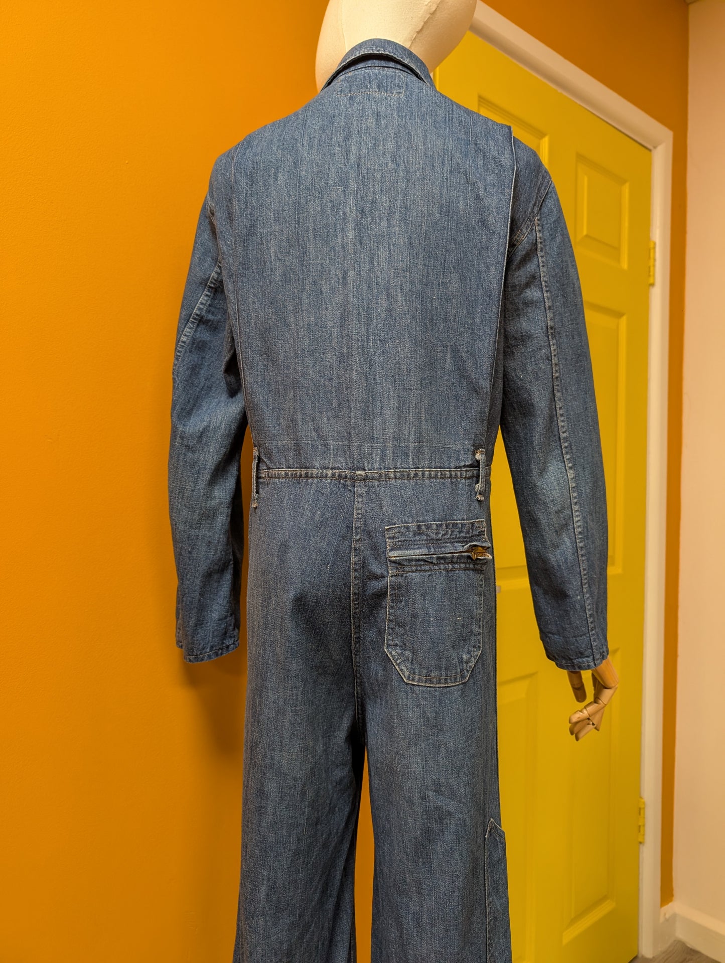 Epic 1970s Fred Roy denim jumpsuit - S/8/10