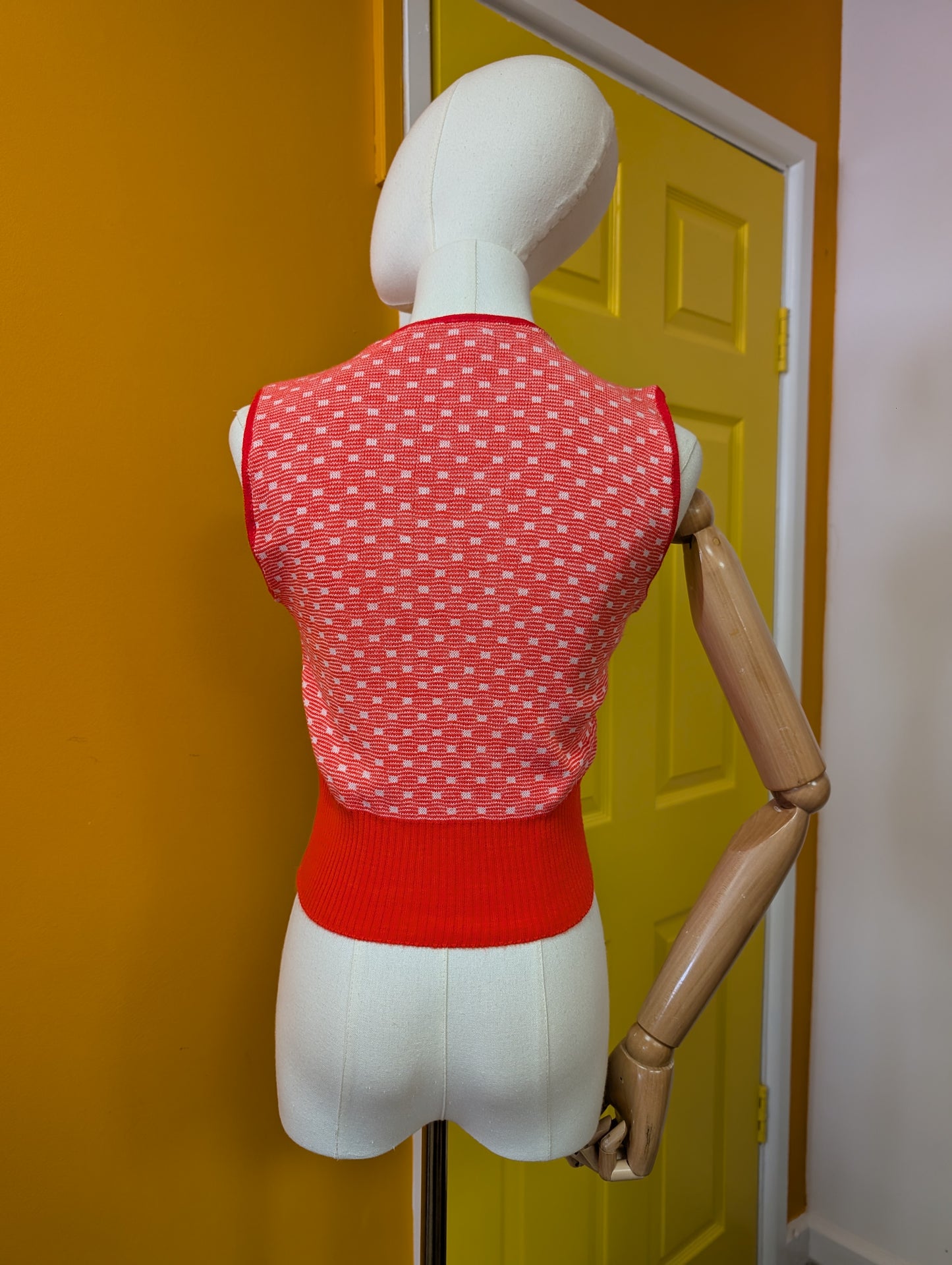 1970s red tank top/vest - XS/S