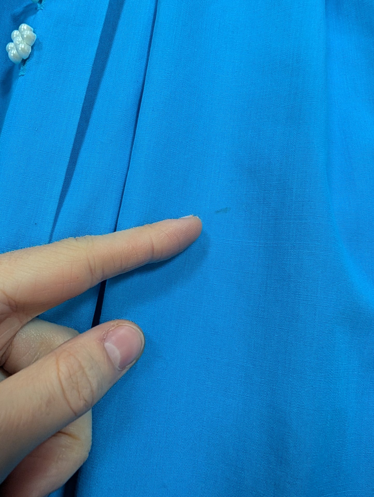 1950s The Lady by Harrimonde blue cotton dress and belt - 38"B, 29"W