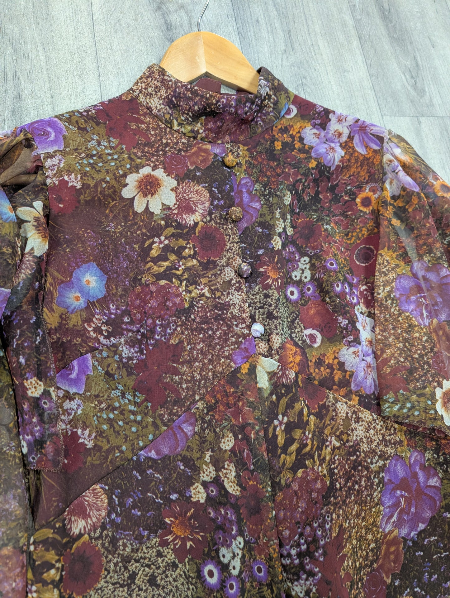 1970s Karida floral maxi dress - M/12