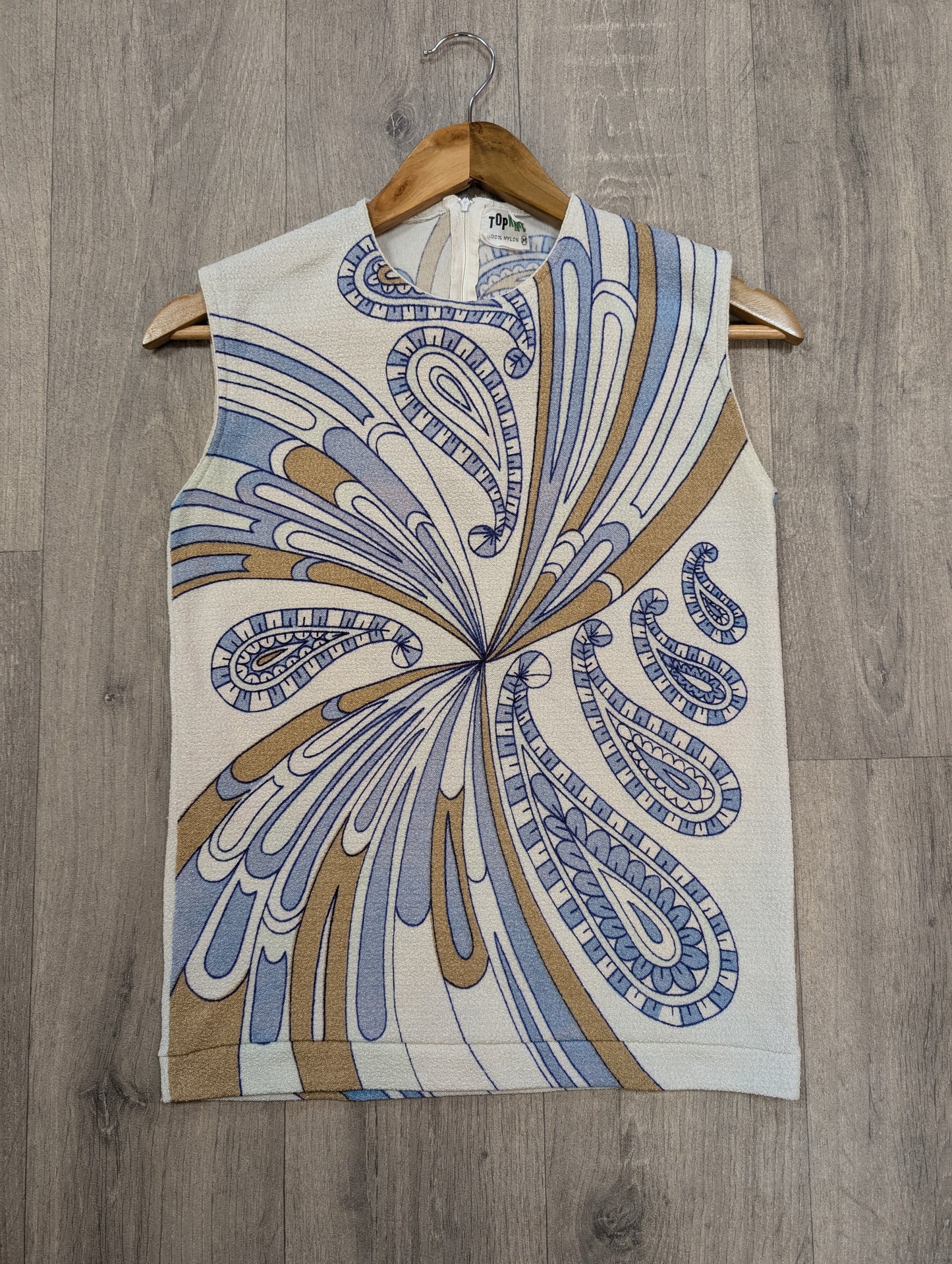 1960s Top Knit paisley psychedelic top - XS/S