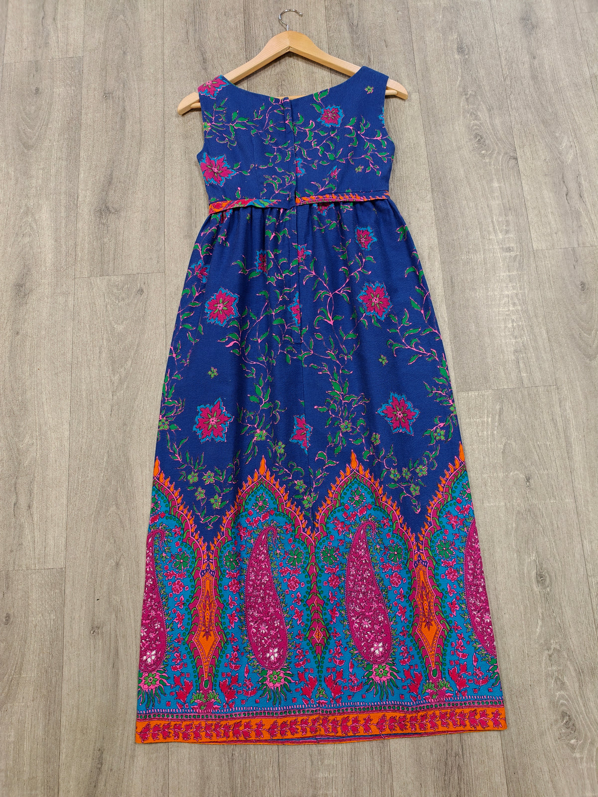 1960s psychedelic paisley cotton dress - XS/6