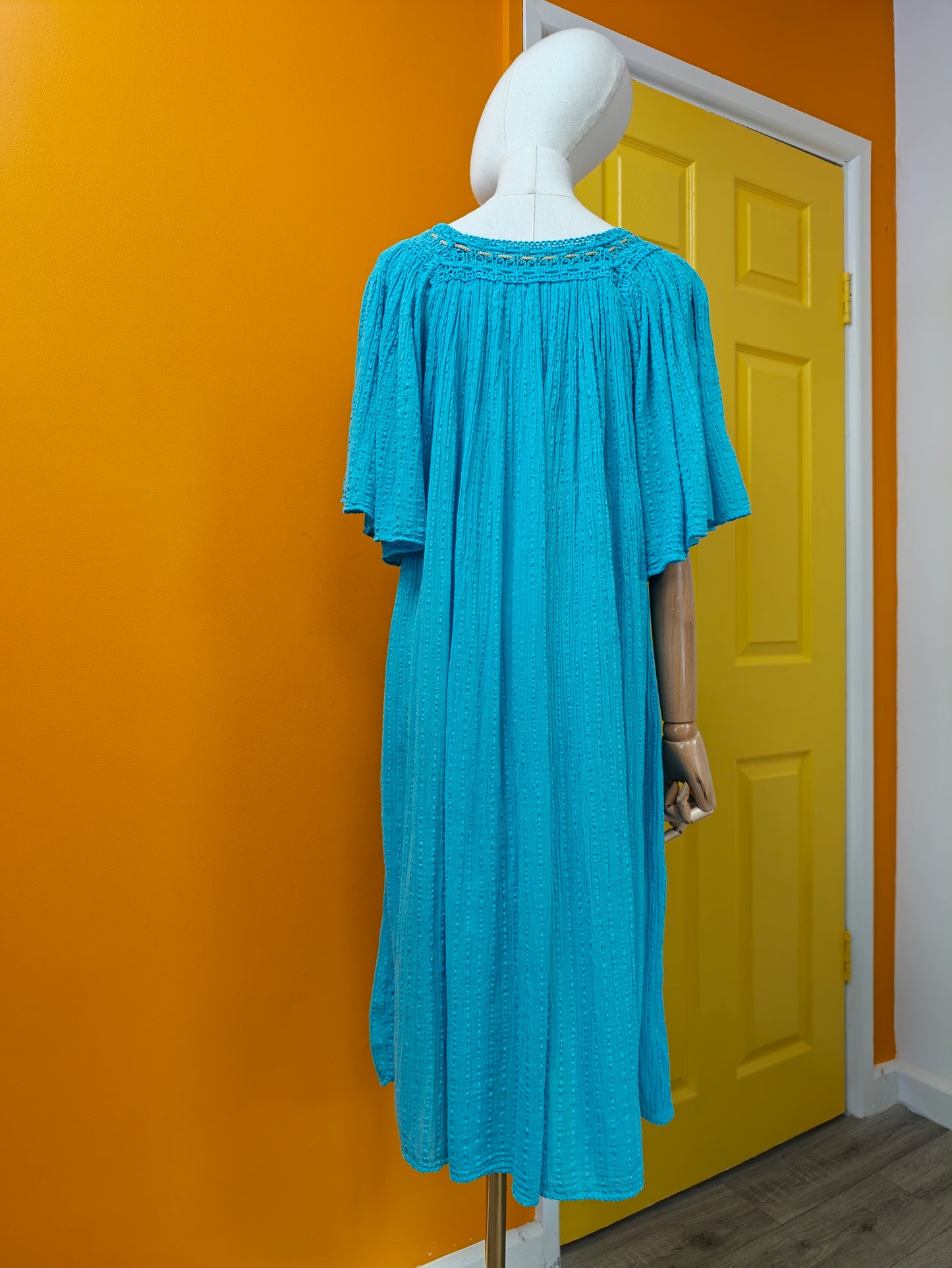 1970s Max Morgan blue Greek dress