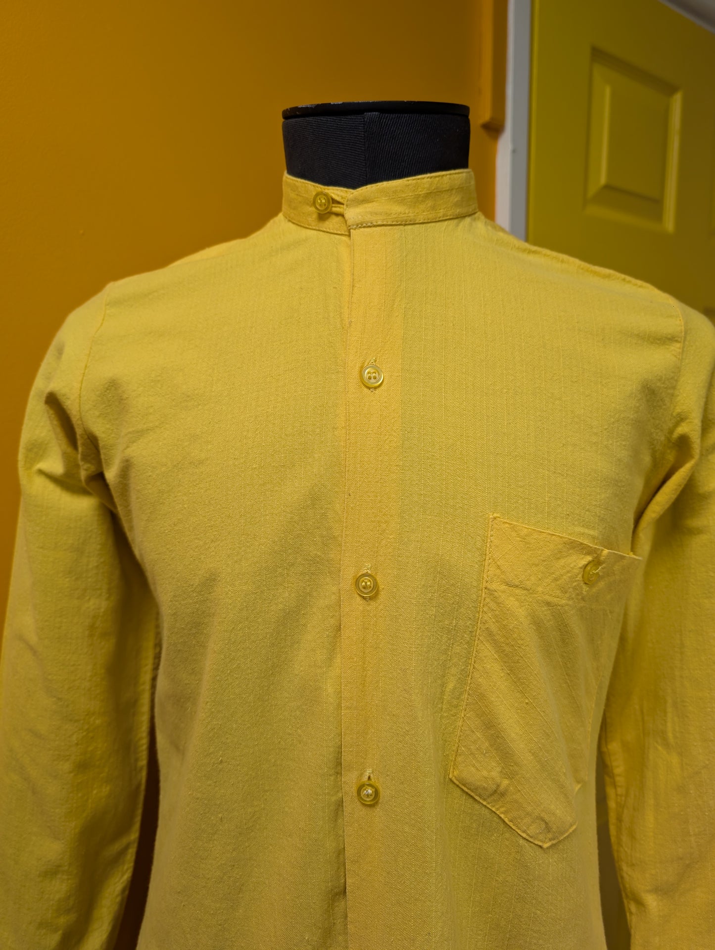 1970s Tapestry yellow cotton shirt