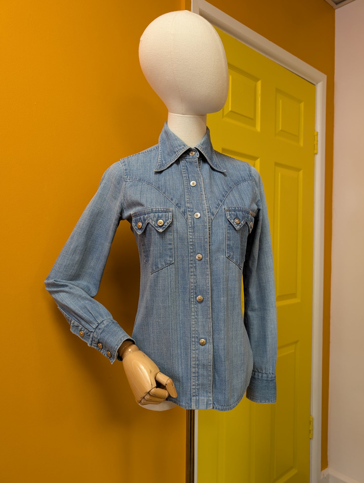 1970s Gul & Bla denim western shirt - XS/S