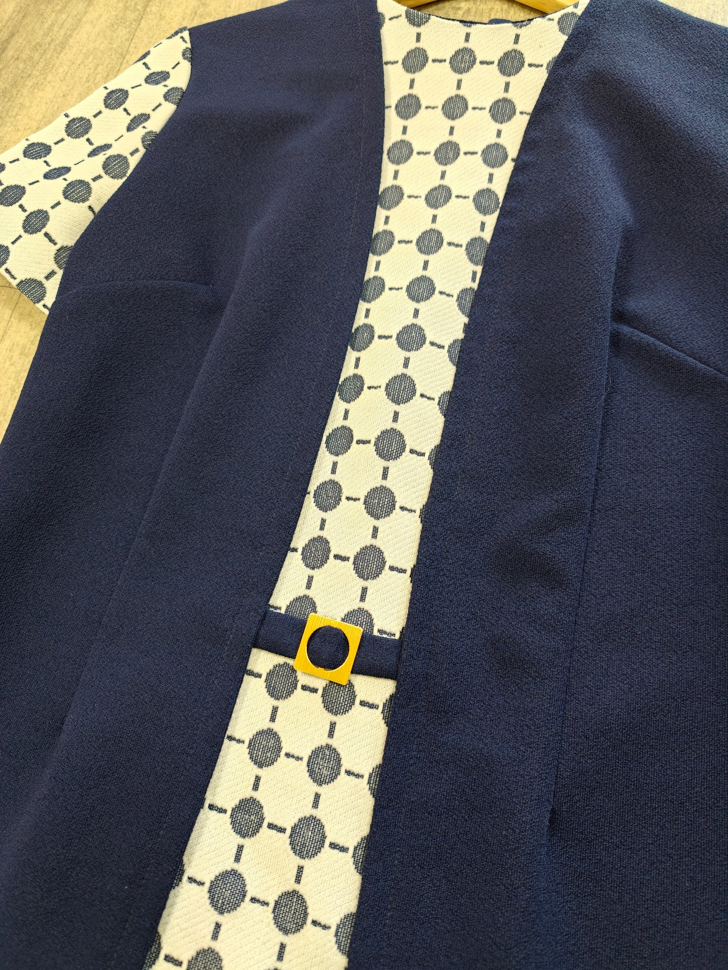 1960s Leygil navy blue crimplene dress - M/14