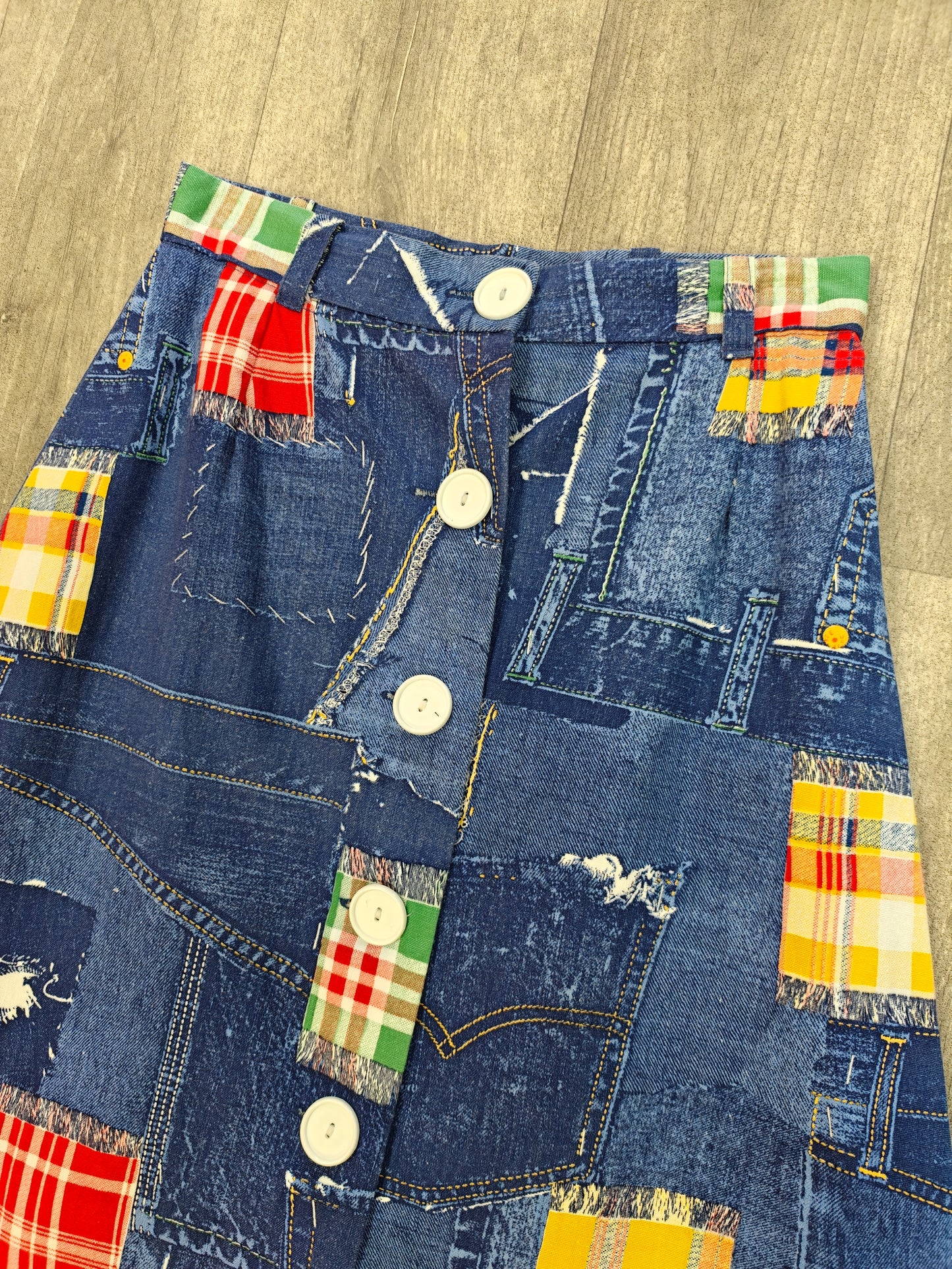 1970s Richard Shops patchwork print skirt - 27" waist