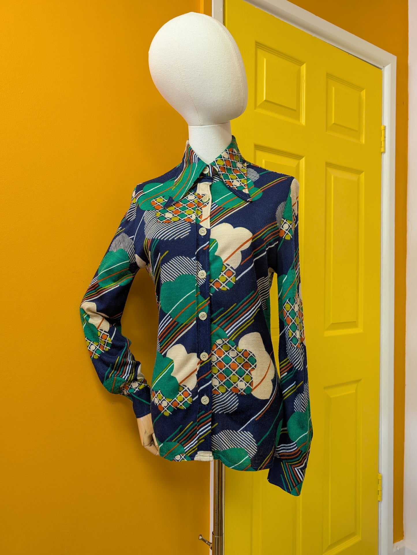 1970s Delden dagger collar shirt - S