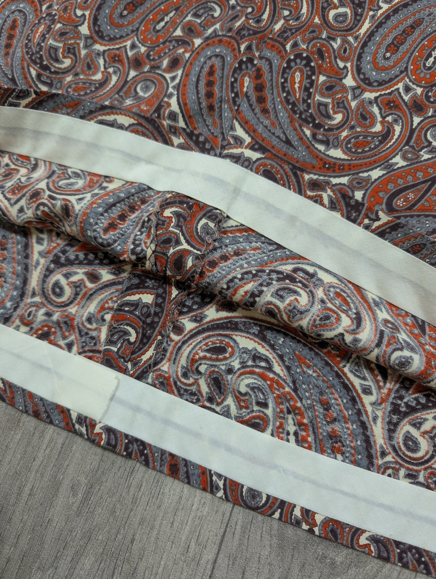 1960s brown paisley dress & belt - M/14