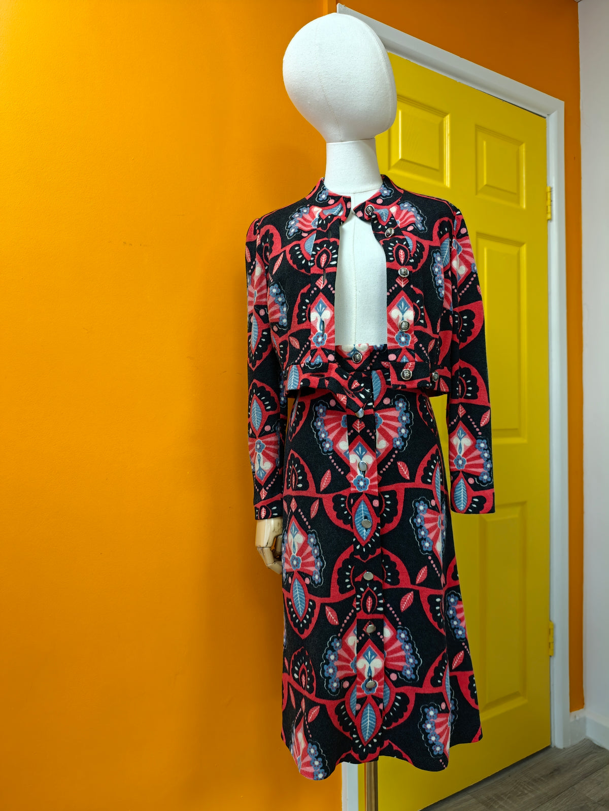 Gorgeous 1960s Eva Fisher couture wool skirt suit - S/8/10