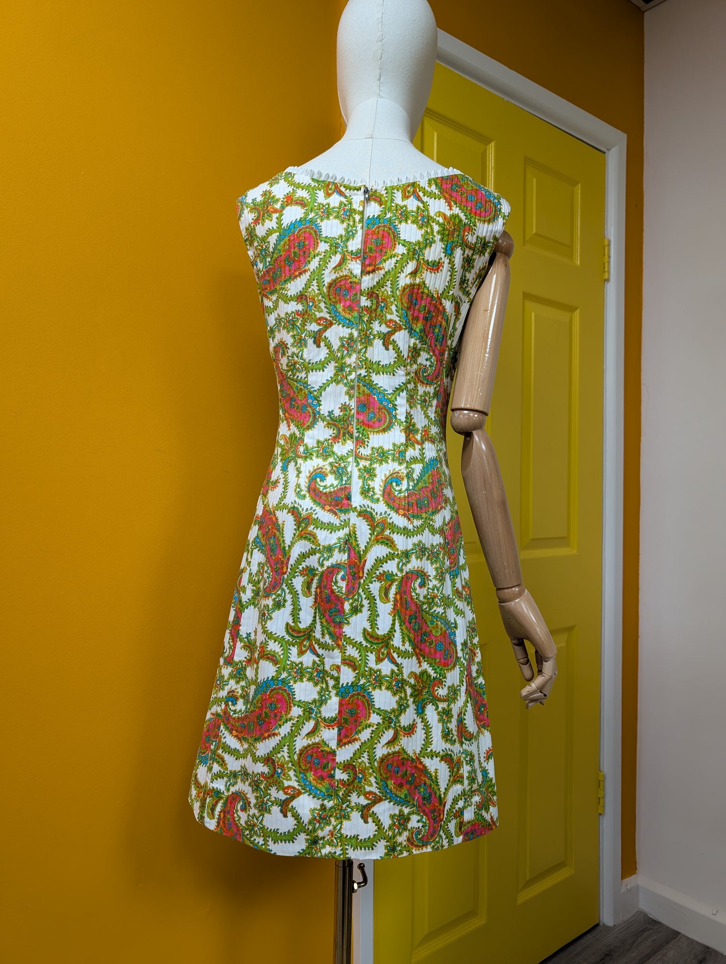 1960s Ladies Pride cotton paisley dress - S/8/10