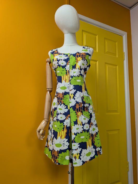Early 1970s St Michael floral cotton dress - S/8/10