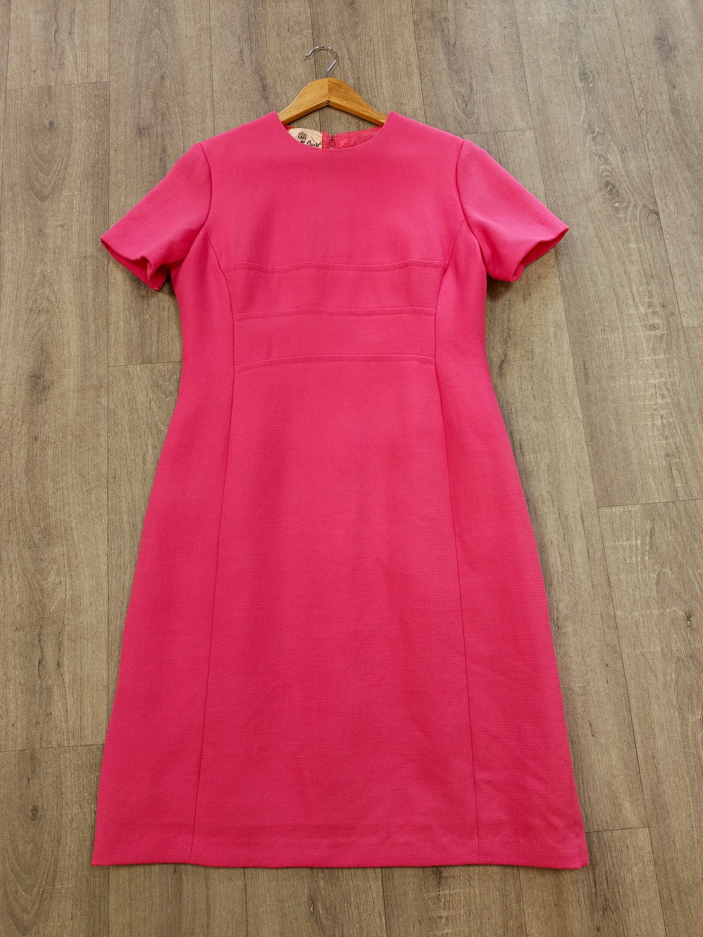 1960s Russell Stuart pink wool dress - M/L/14/16