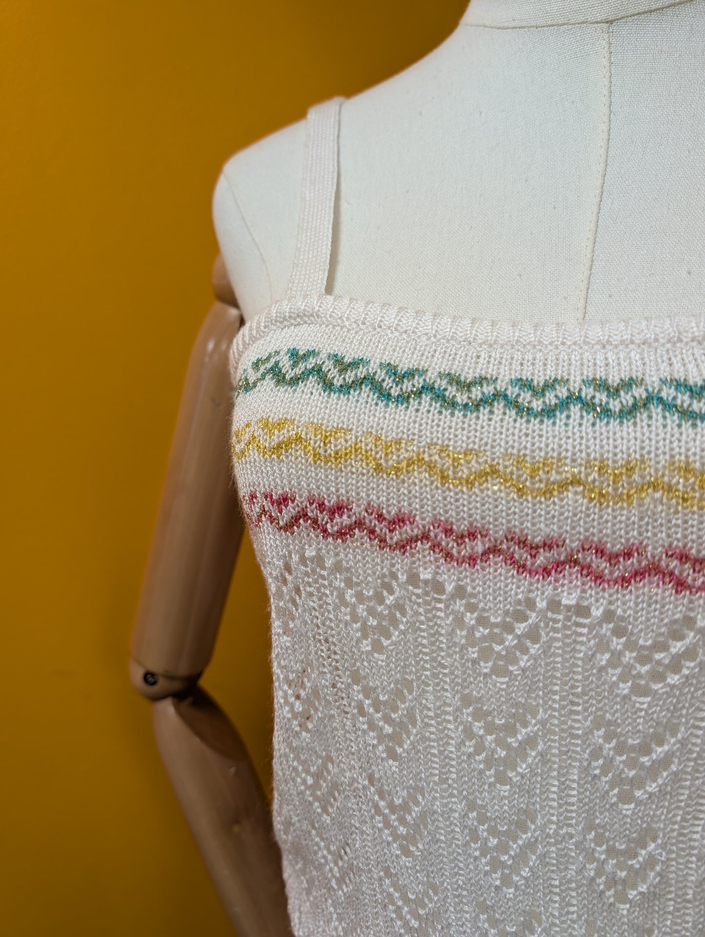 1980s Sunhanit knitted acrylic & lurex 2 piece - XS/S