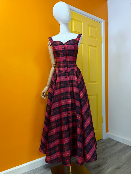 80s/90s Monsoon Twilight silk maxi dress - S/10
