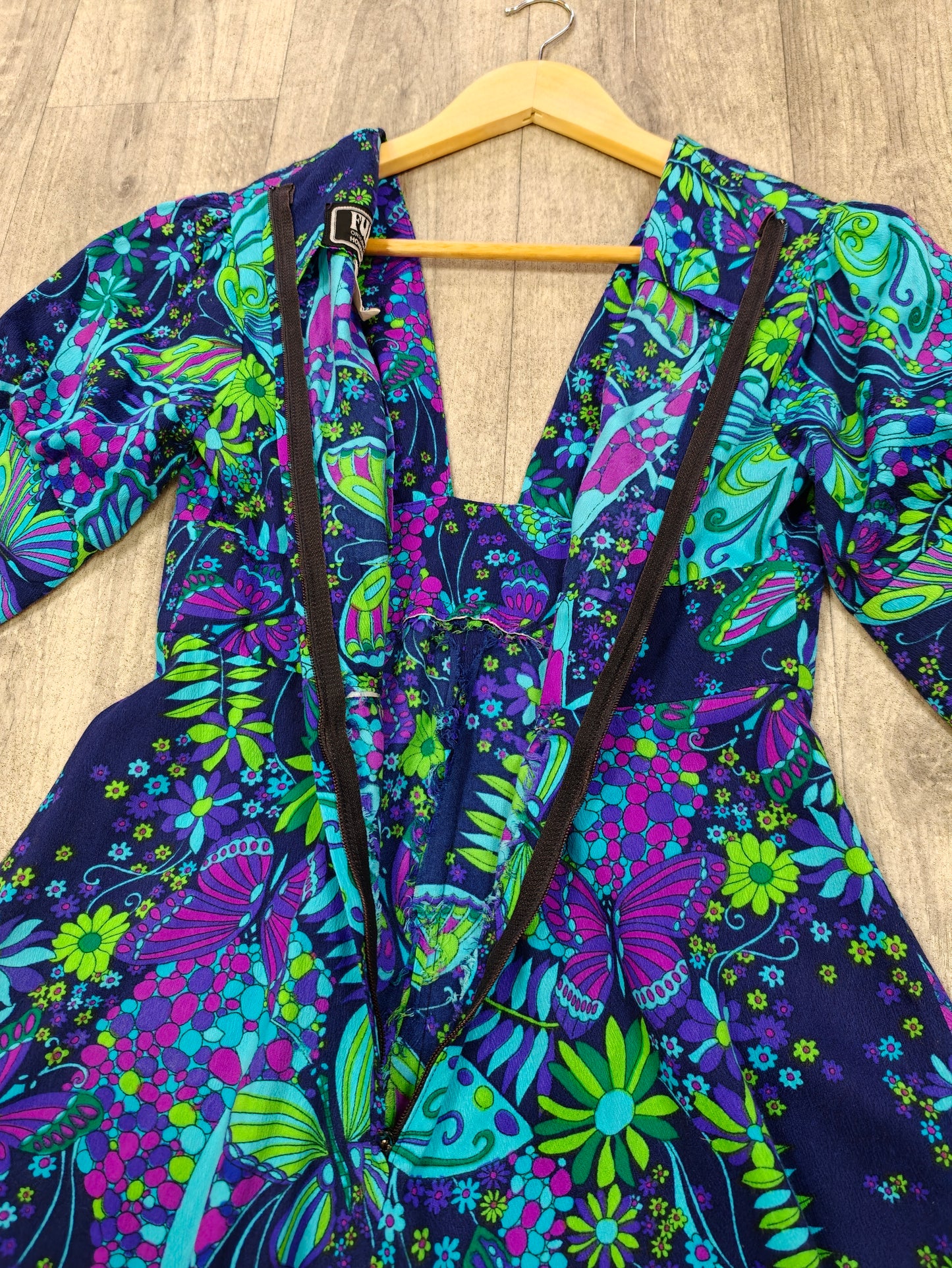 1970s Fumi's Originals Hawaiian butterfly print dress - XS/S/6/8