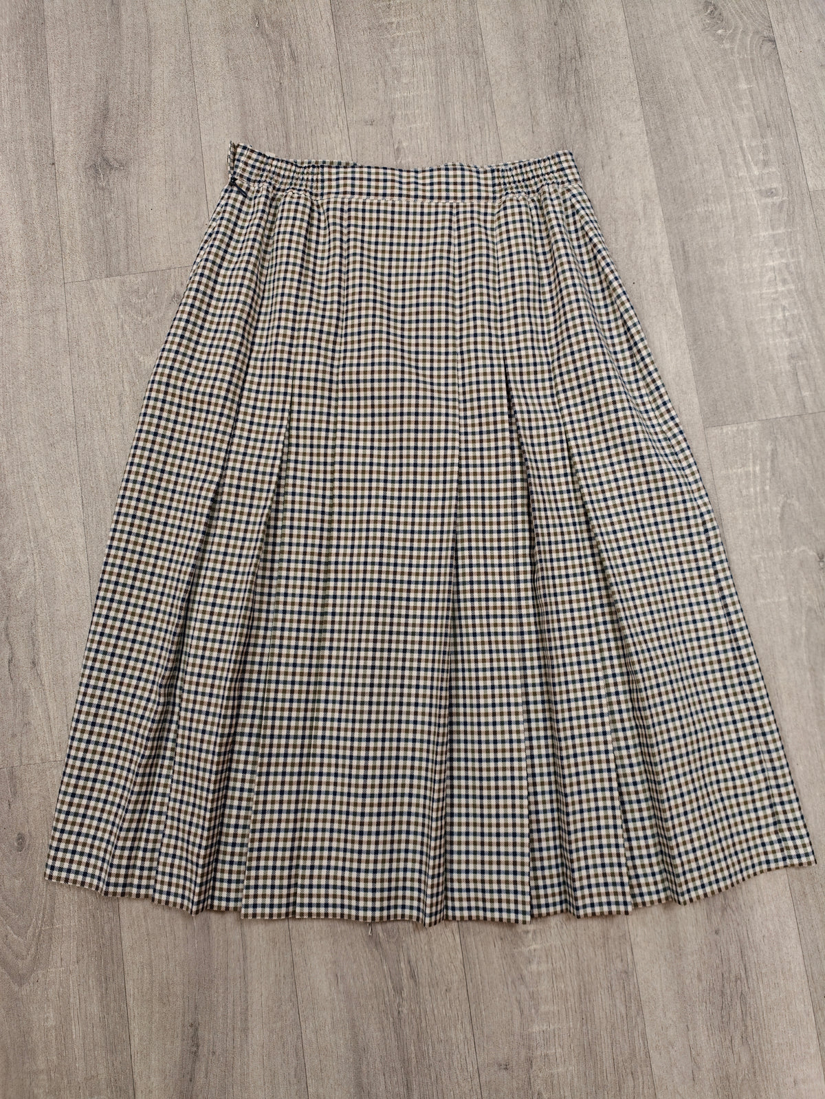 1980s Laird Portch check wool blend skirt - 30" waist